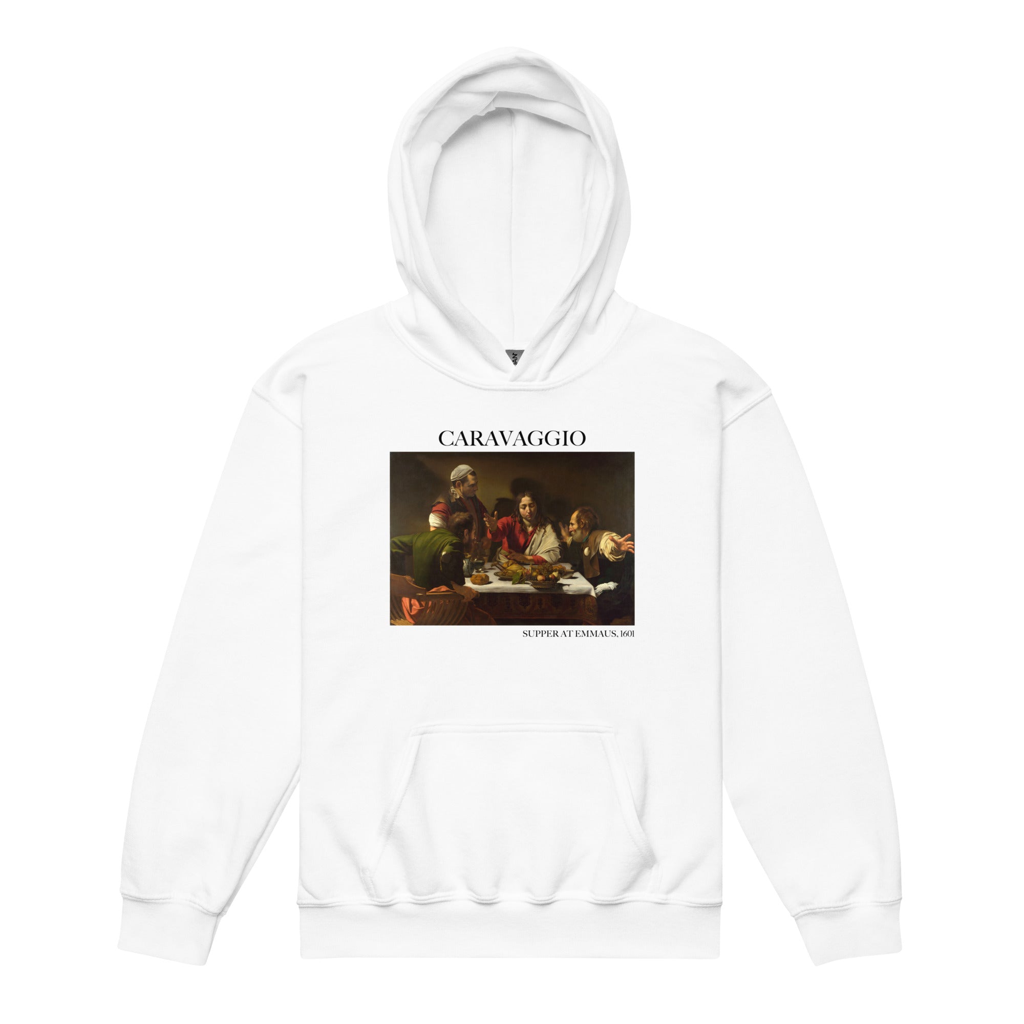 Caravaggio 'Supper at Emmaus' Famous Painting Hoodie | Premium Youth Art Hoodie