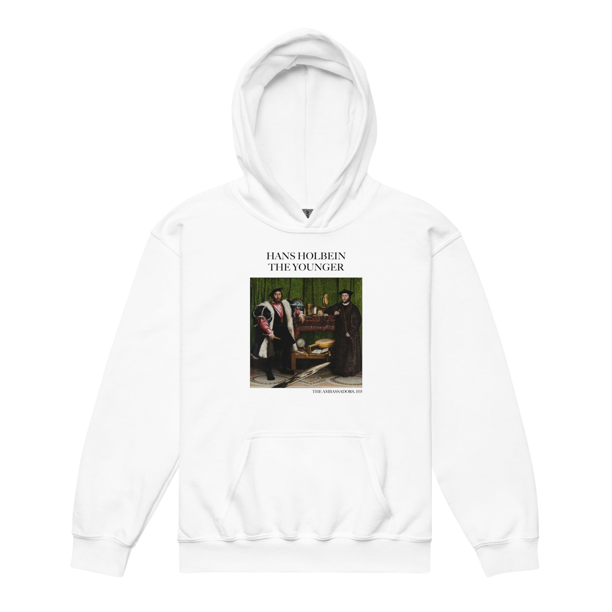 Hans Holbein the Younger 'The Ambassadors' Famous Painting Hoodie | Premium Youth Art Hoodie