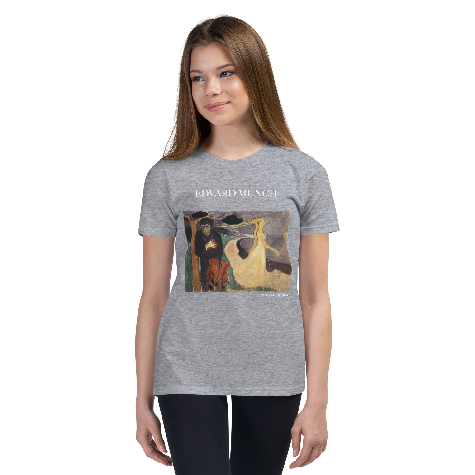 Edvard Munch 'Separation' Famous Painting Short Sleeve T-Shirt | Premium Youth Art Tee