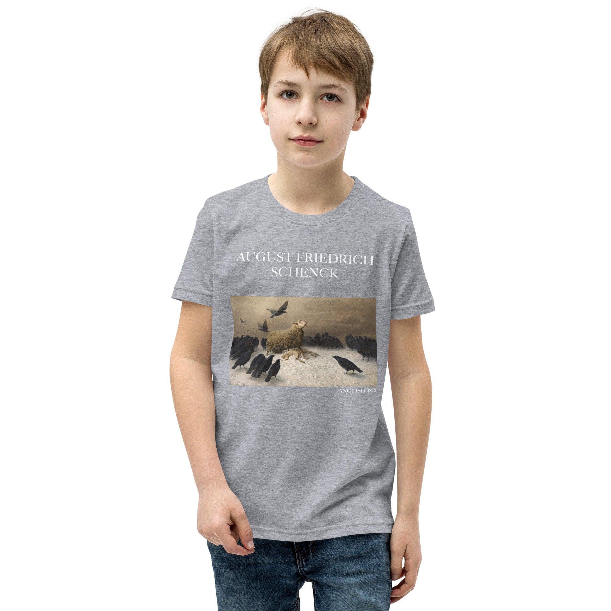 August Friedrich Schenck 'Anguish' Famous Painting Short Sleeve T-Shirt | Premium Youth Art Tee