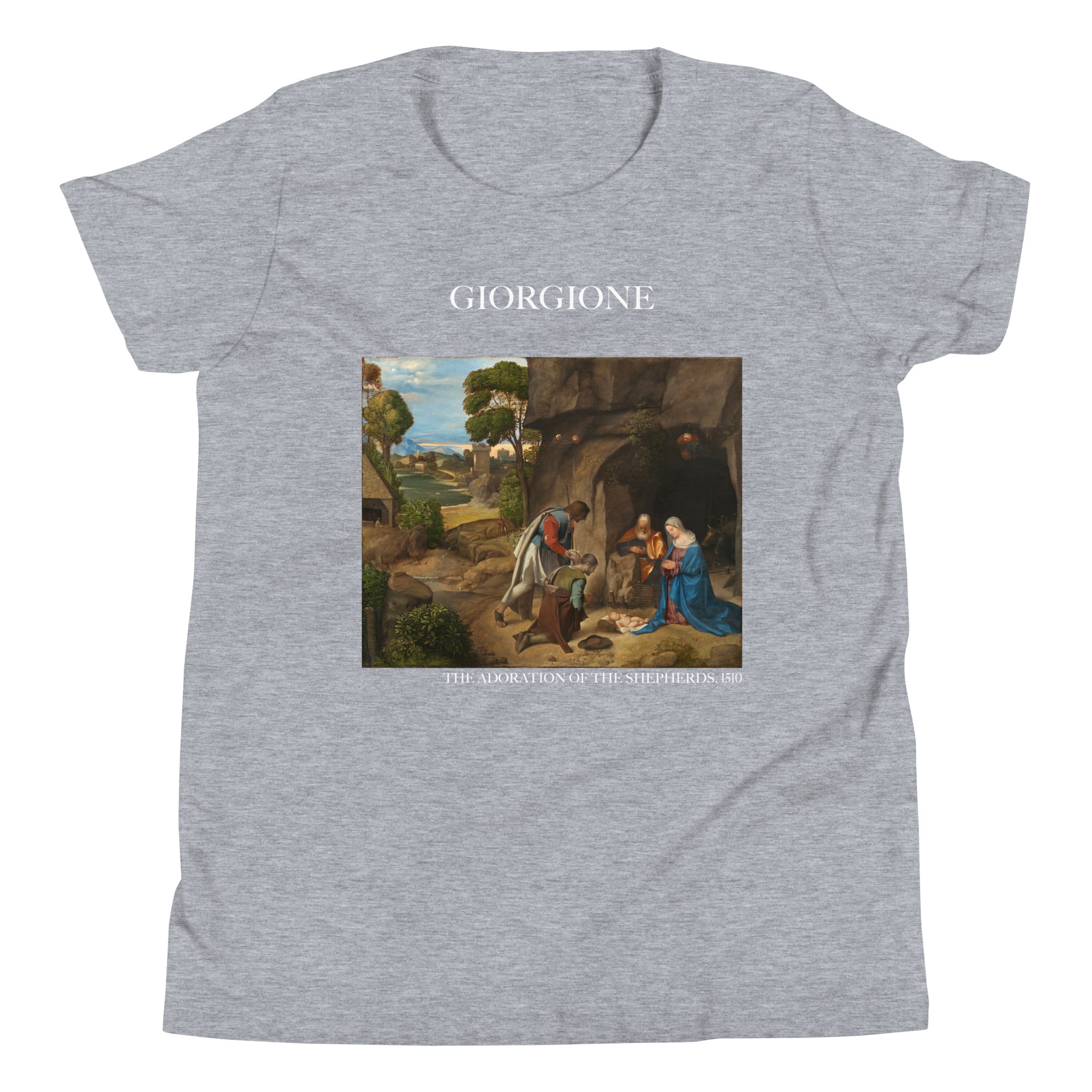 Giorgione „Die Anbetung der Hirten“, berühmtes Gemälde, kurzärmeliges T-Shirt | Premium-Kunst-T-Shirt für Jugendliche