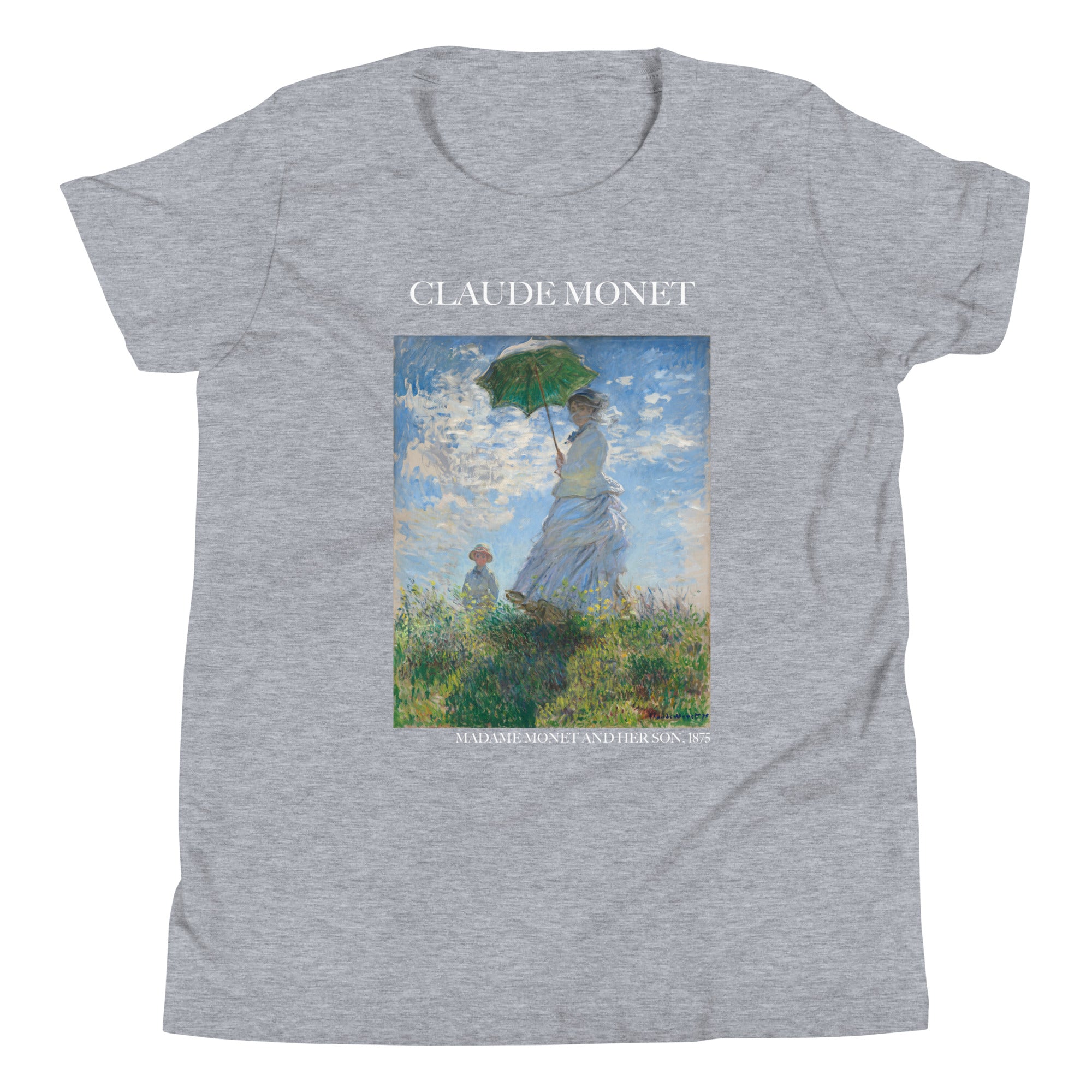 Claude Monet 'Madame Monet and Her Son' Famous Painting Short Sleeve T-Shirt | Premium Youth Art Tee