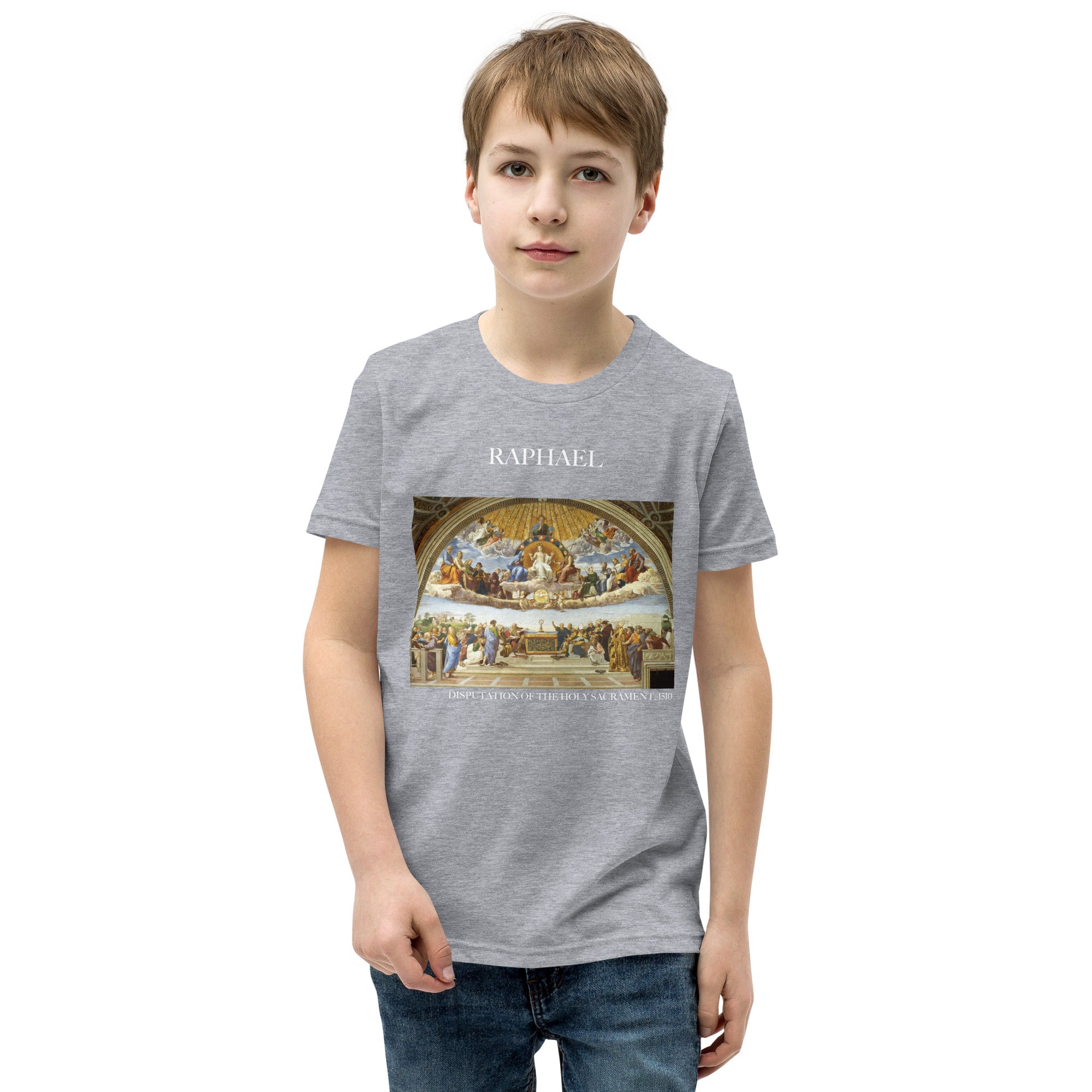 Raphael 'Disputation of the Holy Sacrament' Famous Painting Short Sleeve T-Shirt | Premium Youth Art Tee