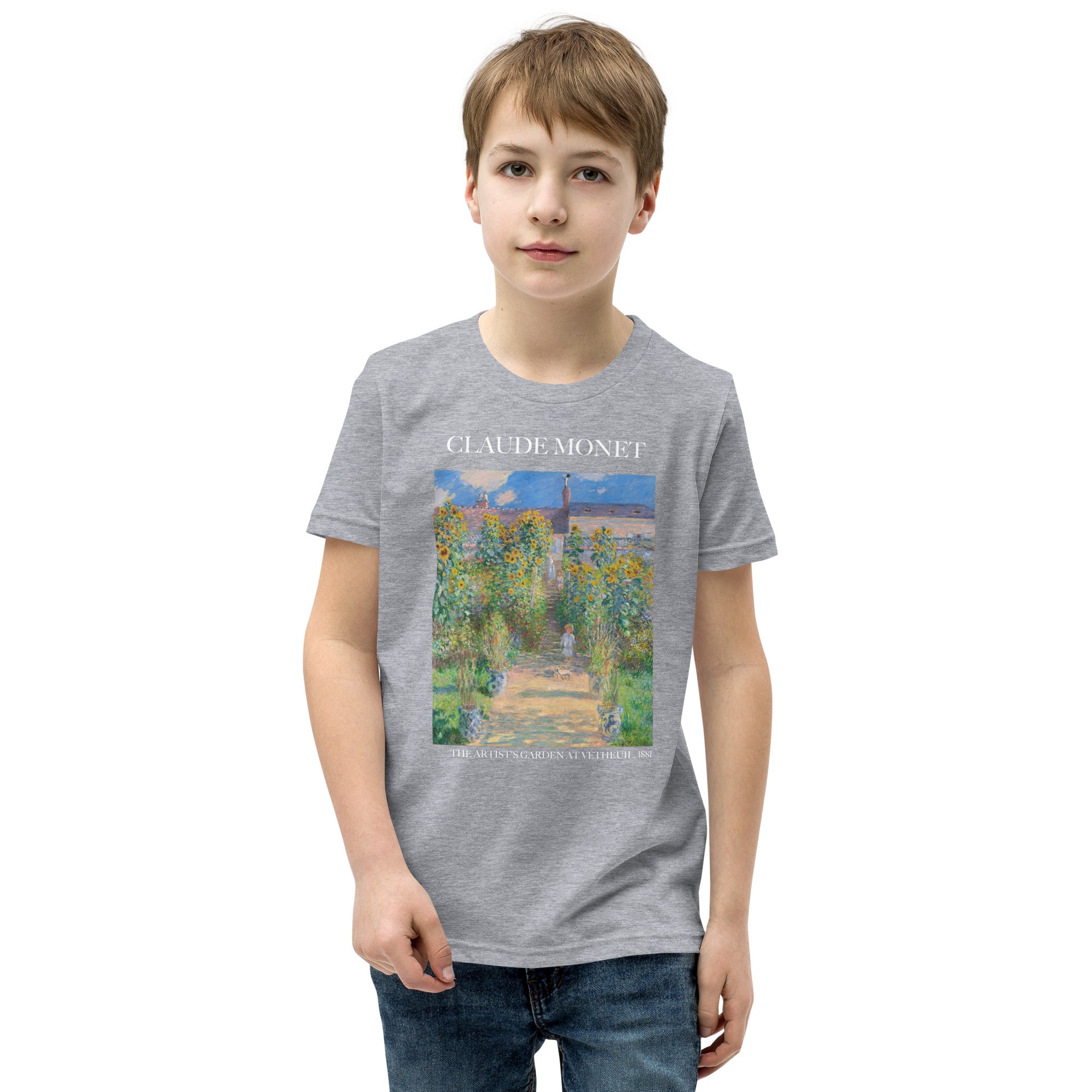 Claude Monet „Der Garten des Künstlers in Vétheuil“, berühmtes Gemälde, kurzärmeliges T-Shirt | Premium-Kunst-T-Shirt für Jugendliche