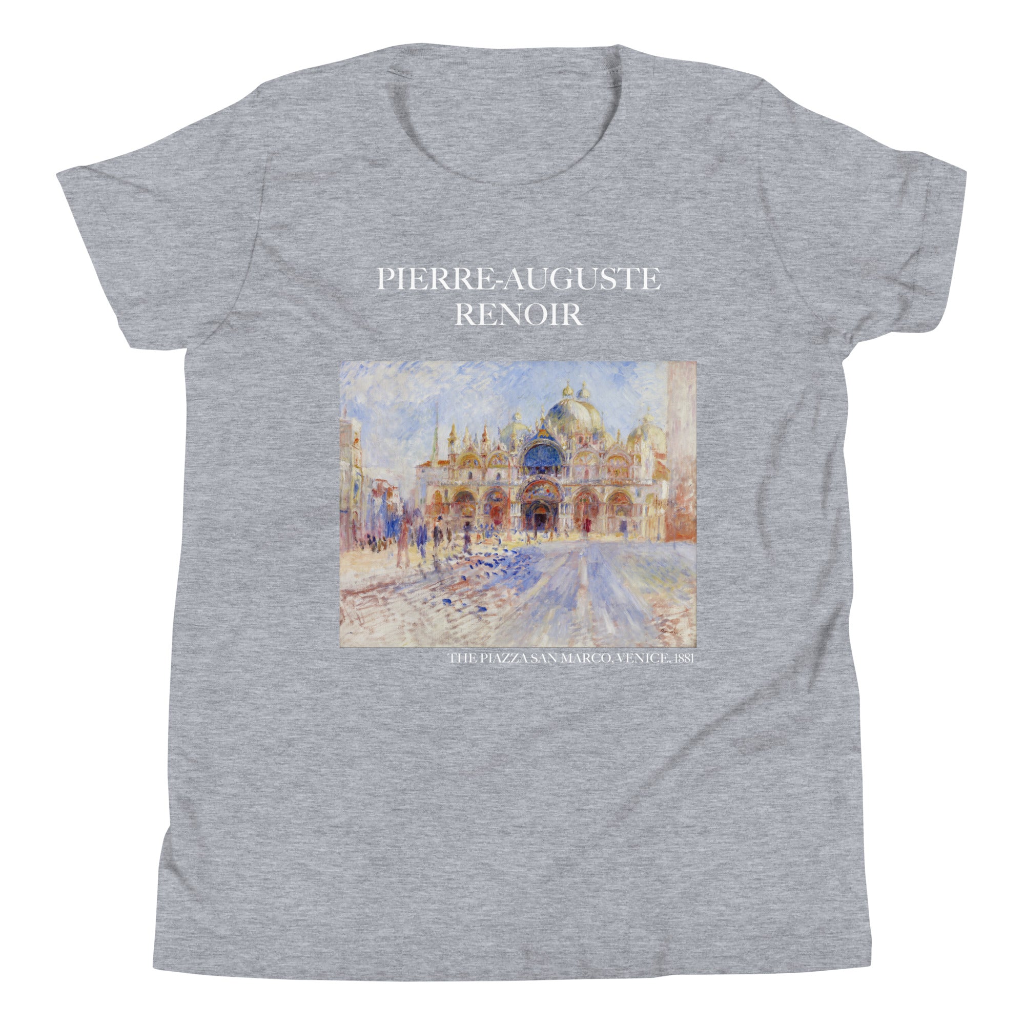 Pierre-Auguste Renoir - Kurzärmeliges T-Shirt mit berühmtem Gemälde „Der Markusplatz in Venedig“ | Premium-Kunst-T-Shirt für Jugendliche