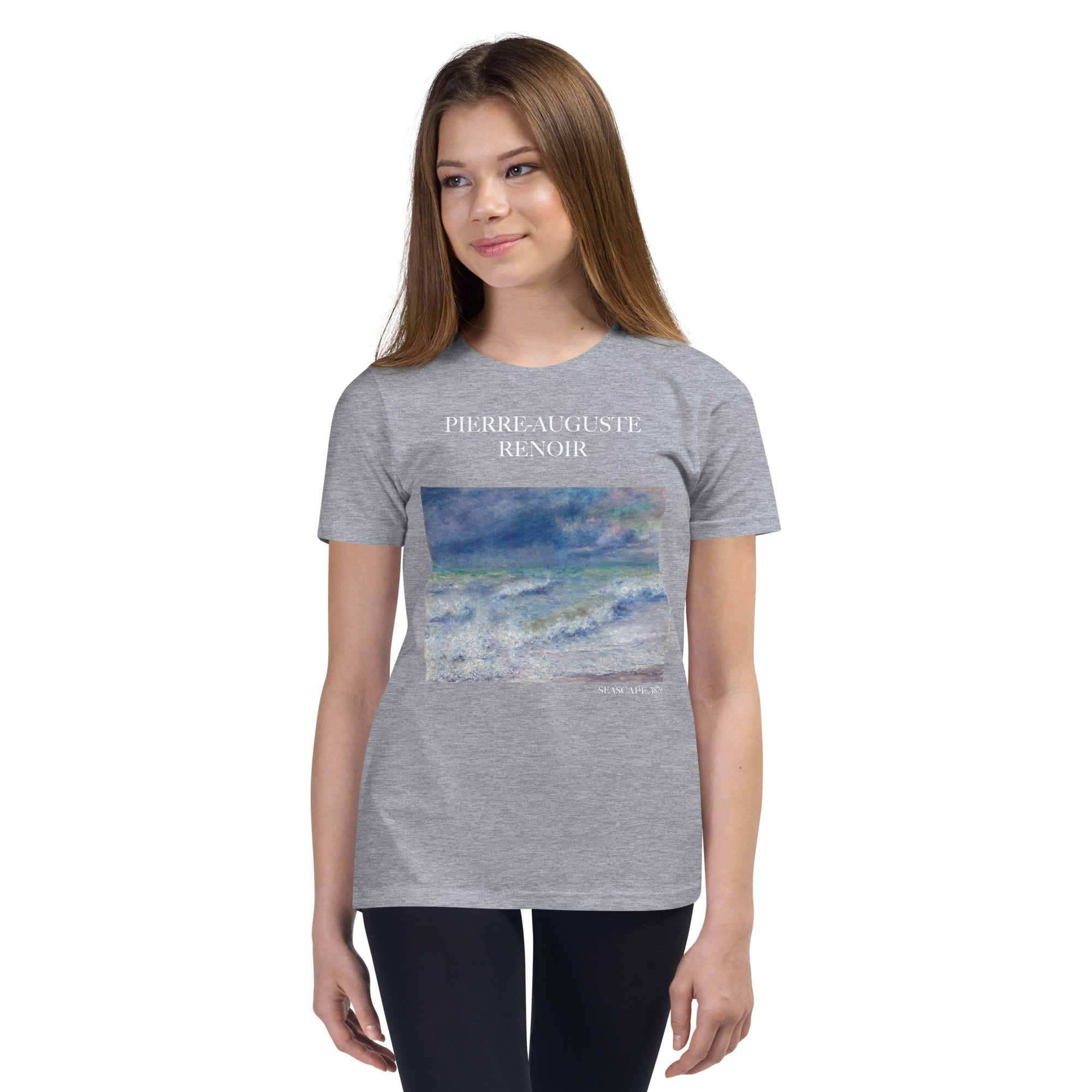 Pierre-Auguste Renoir 'Seascape' Famous Painting Short Sleeve T-Shirt | Premium Youth Art Tee