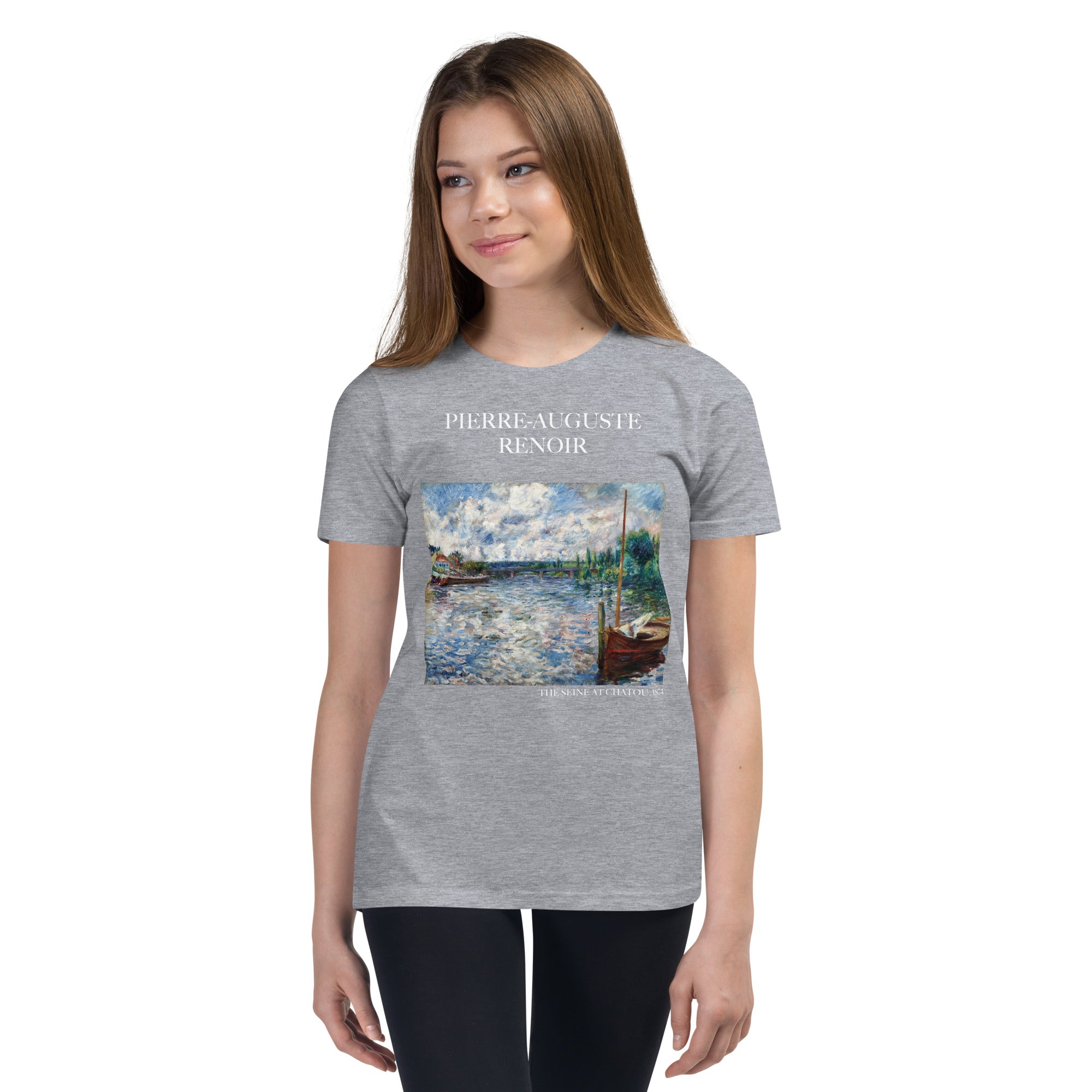 Pierre-Auguste Renoir 'The Seine at Chatou' Famous Painting Short Sleeve T-Shirt | Premium Youth Art Tee