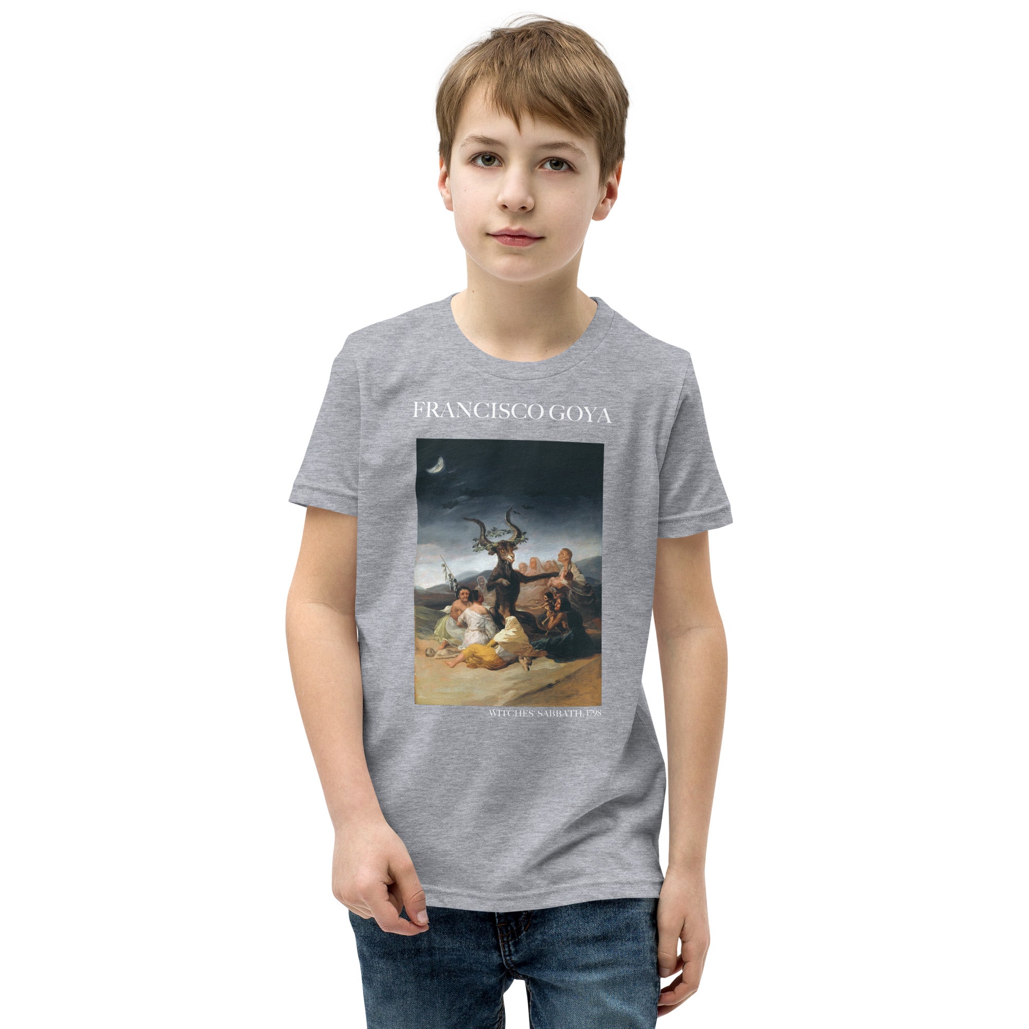 Francisco Goya 'Hexensabbat' Berühmtes Gemälde Kurzärmeliges T-Shirt | Premium Jugend Kunst T-Shirt