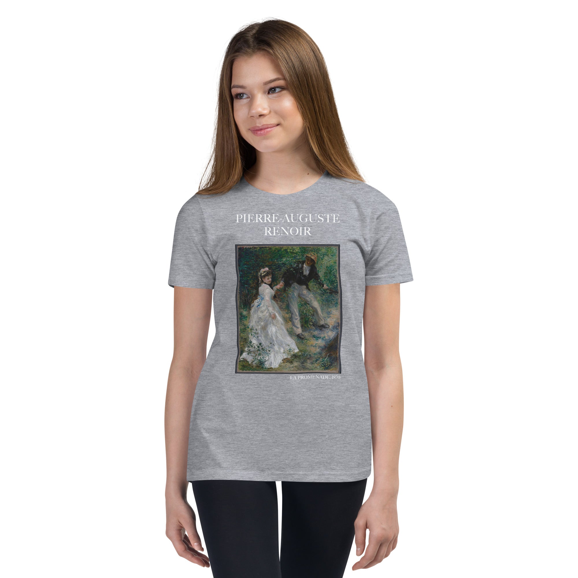 Pierre-Auguste Renoir 'La Promenade' Famous Painting Short Sleeve T-Shirt | Premium Youth Art Tee