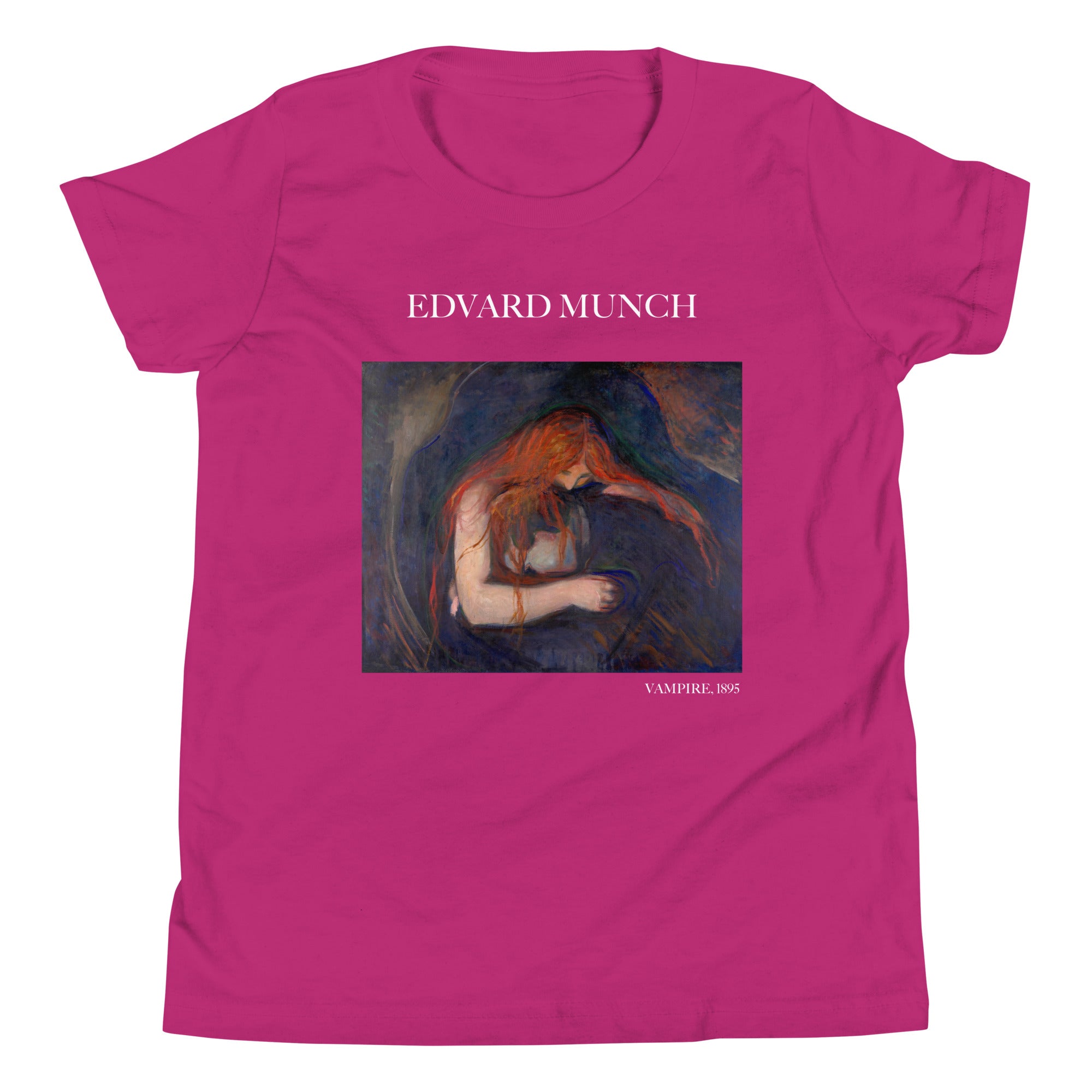 Edvard Munch „Vampir“ Berühmtes Gemälde Kurzärmeliges T-Shirt | Premium Jugend Art T-Shirt