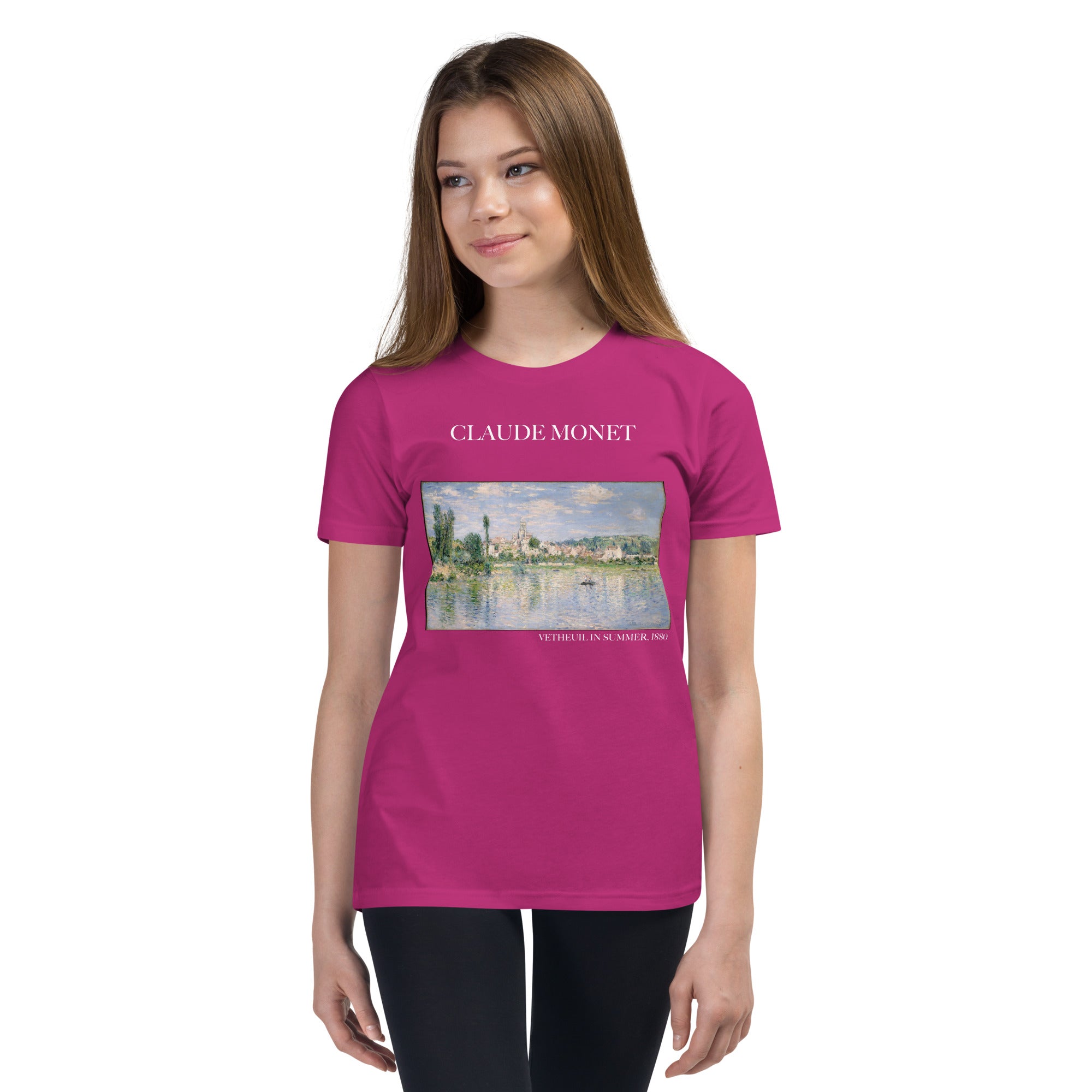 Claude Monet 'Vetheuil in Summer' Famous Painting Short Sleeve T-Shirt | Premium Youth Art Tee