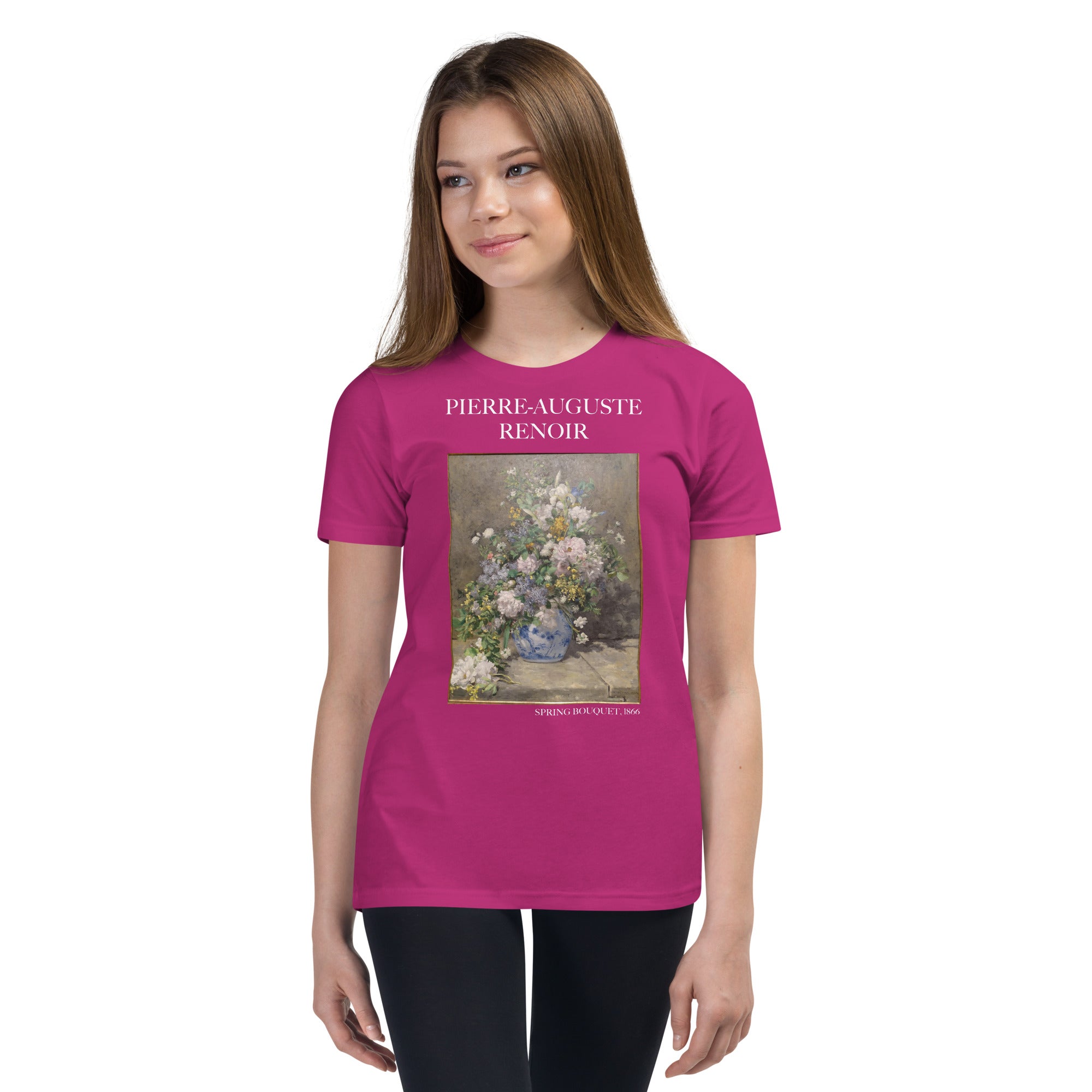 Pierre-Auguste Renoir 'Frühlingsstrauß' Berühmtes Gemälde Kurzärmeliges T-Shirt | Premium Jugend Kunst T-Shirt