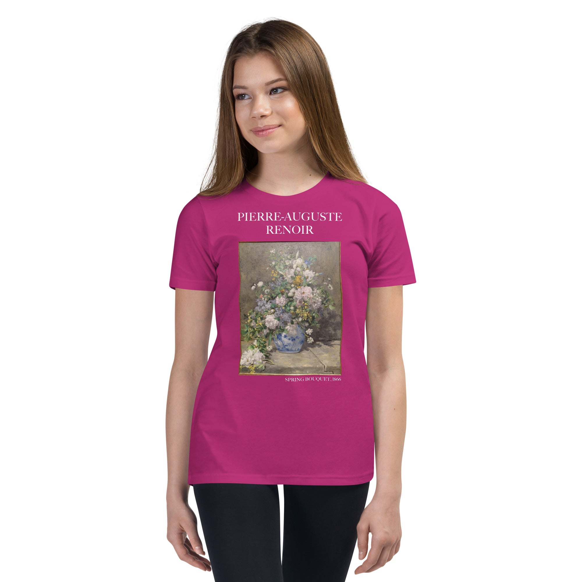 Pierre-Auguste Renoir 'Spring Bouquet' Famous Painting Short Sleeve T-Shirt | Premium Youth Art Tee