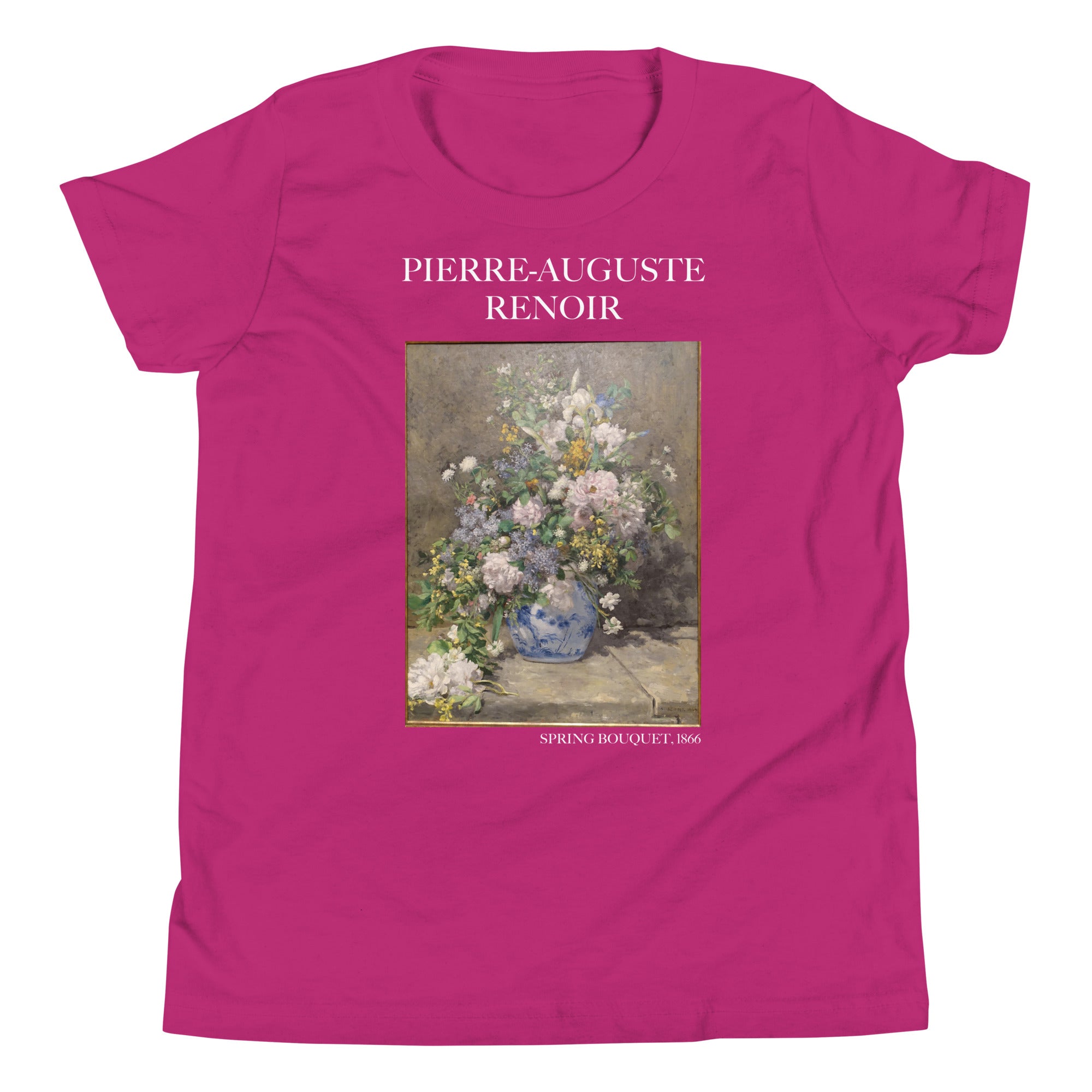 Pierre-Auguste Renoir 'Frühlingsstrauß' Berühmtes Gemälde Kurzärmeliges T-Shirt | Premium Jugend Kunst T-Shirt