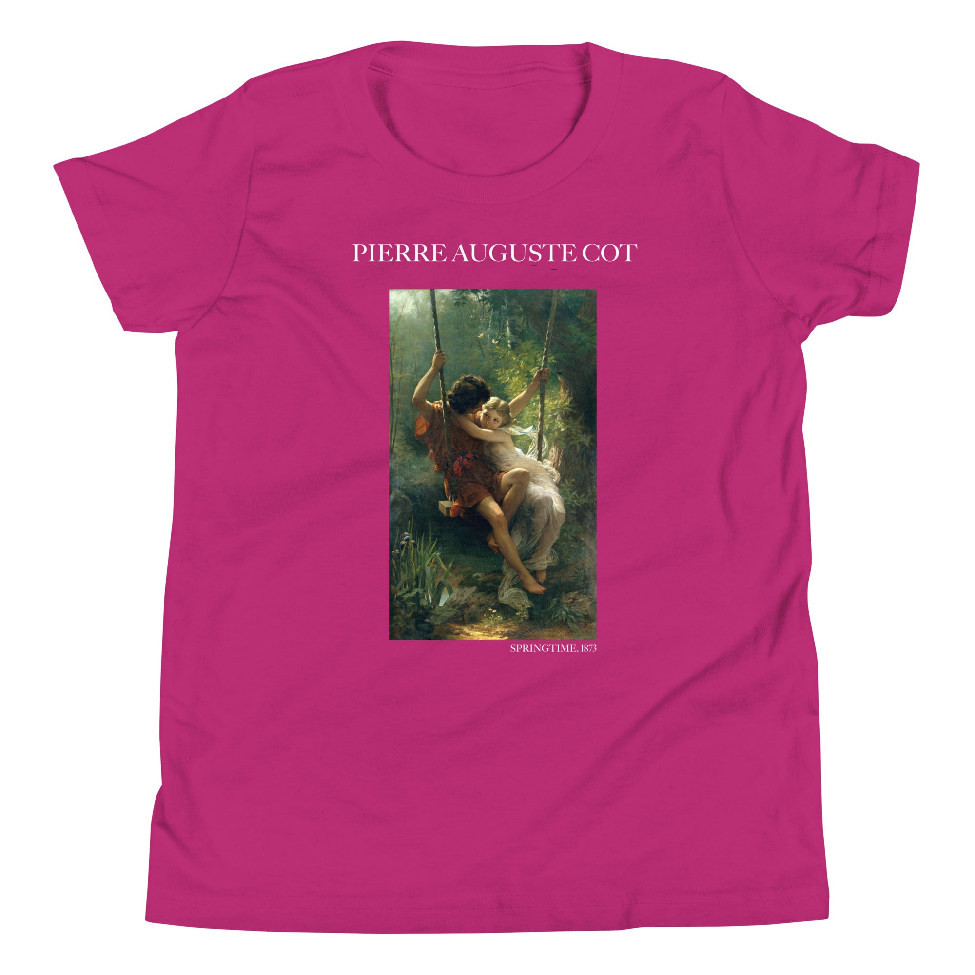 Pierre Auguste Cot 'Frühling' berühmtes Gemälde Kurzarm-T-Shirt | Premium Jugend Kunst T-Shirt