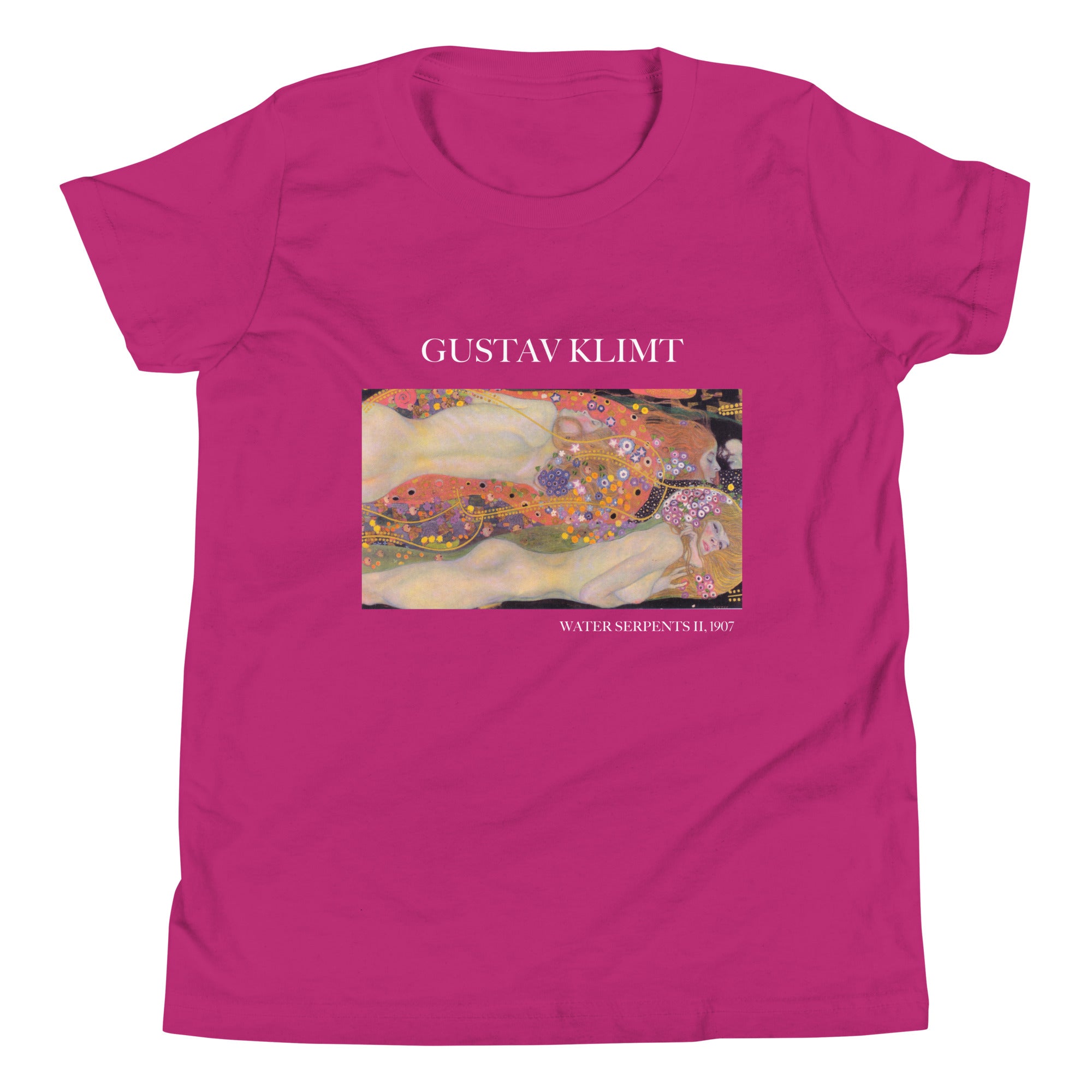 Gustav Klimt 'Water Serpents II' Famous Painting Short Sleeve T-Shirt | Premium Youth Art Tee