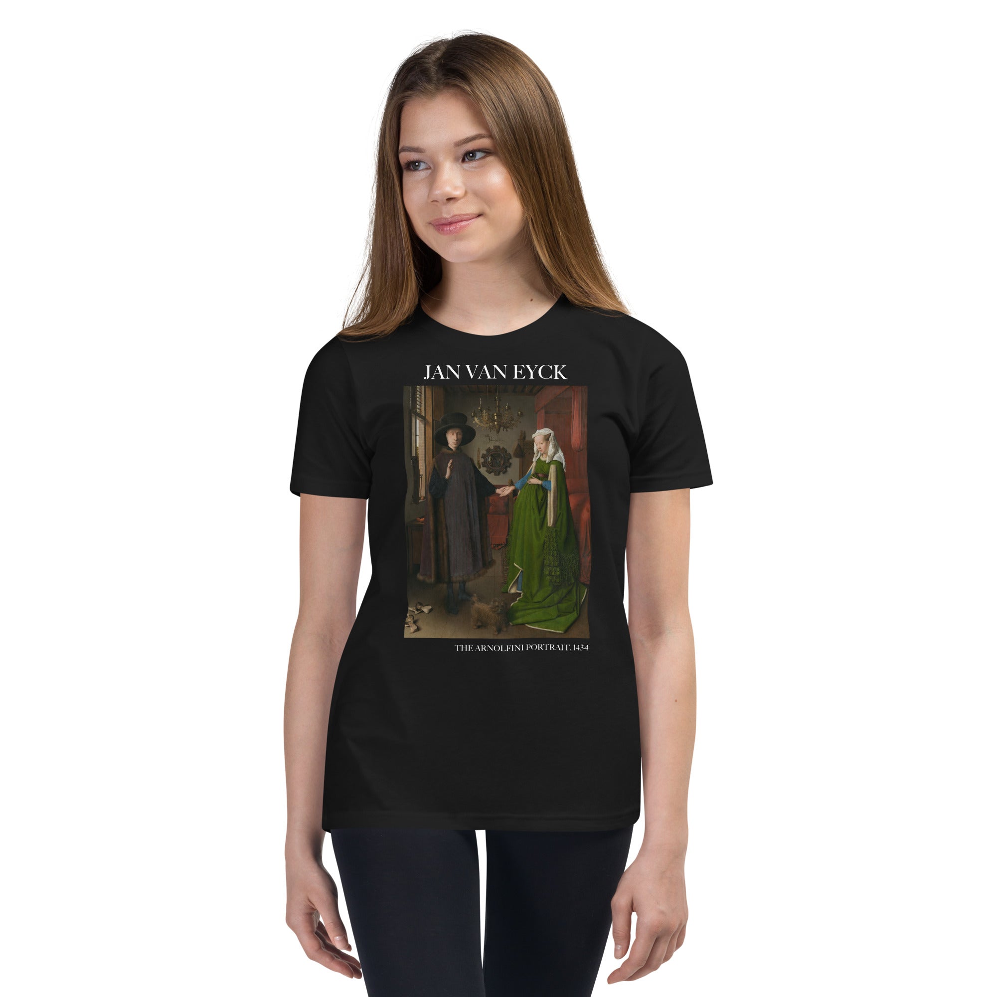 Jan van Eyck „Das Arnolfini-Porträt“, berühmtes Gemälde, kurzärmeliges T-Shirt, Premium-Kunst-T-Shirt für Jugendliche