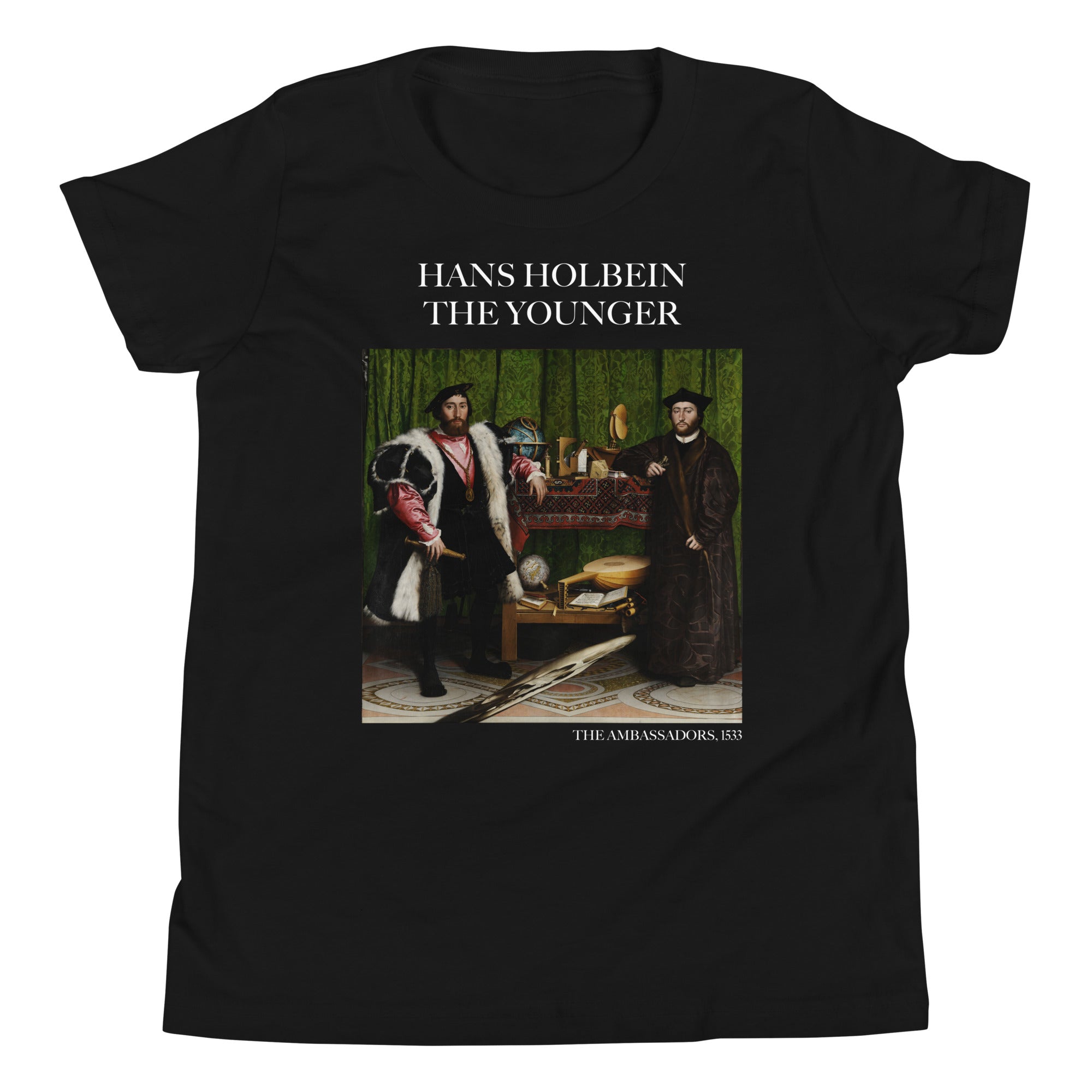 Hans Holbein der Jüngere - Kurzärmeliges T-Shirt mit berühmtem Gemälde „Die Gesandten“ | Premium-Kunst-T-Shirt für Jugendliche