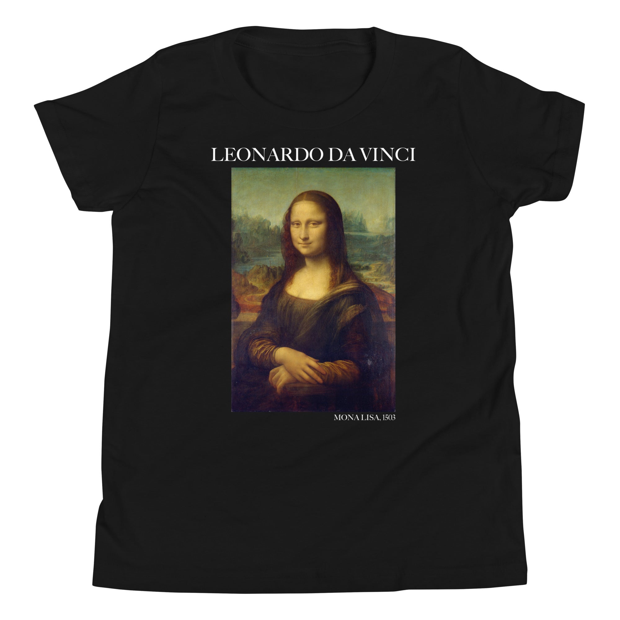 Leonardo da Vinci „Mona Lisa“, berühmtes Gemälde, kurzärmeliges T-Shirt | Premium-Kunst-T-Shirt für Jugendliche