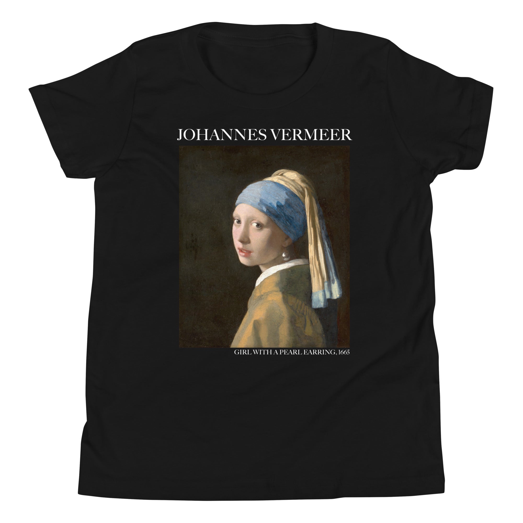 Johannes Vermeer 'Girl with a Pearl Earring' Famous Painting Short Sleeve T-Shirt | Premium Youth Art Tee