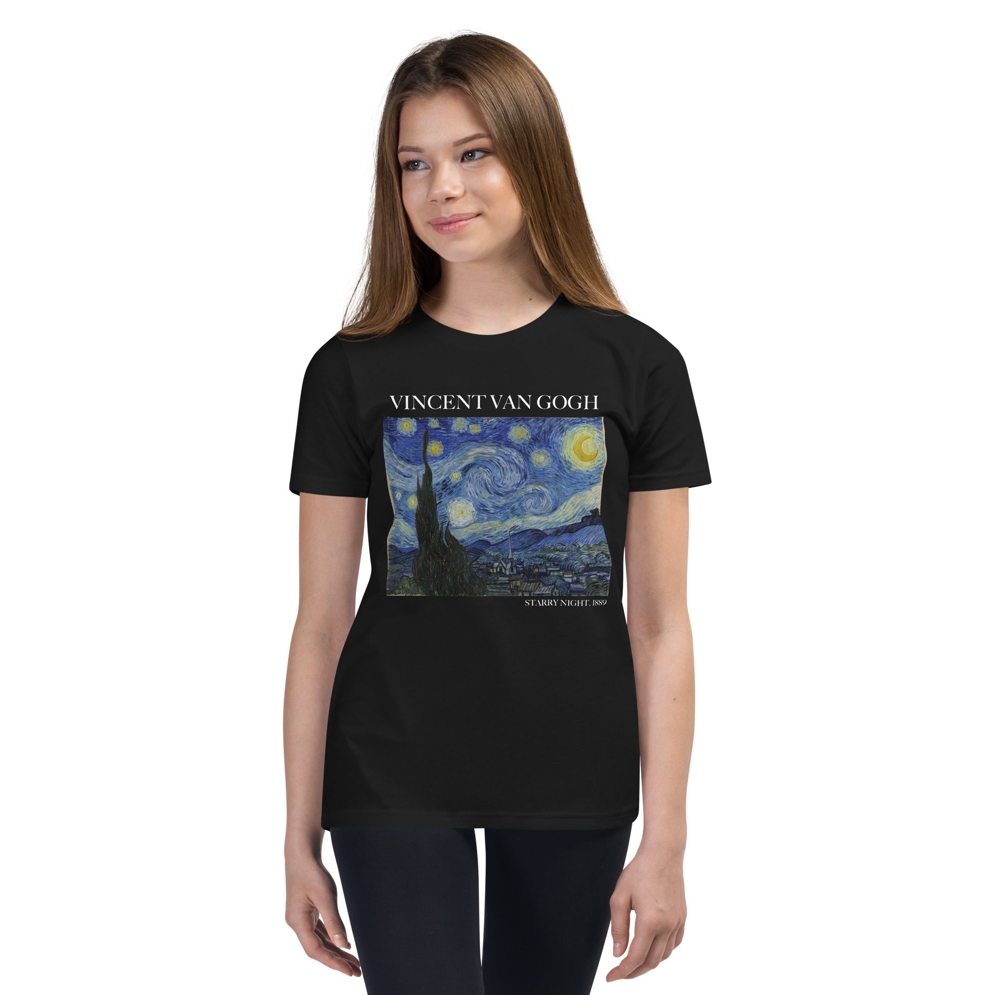 Vincent van Gogh „Sternennacht“, berühmtes Gemälde, kurzärmeliges T-Shirt, Premium-Kunst-T-Shirt für Jugendliche