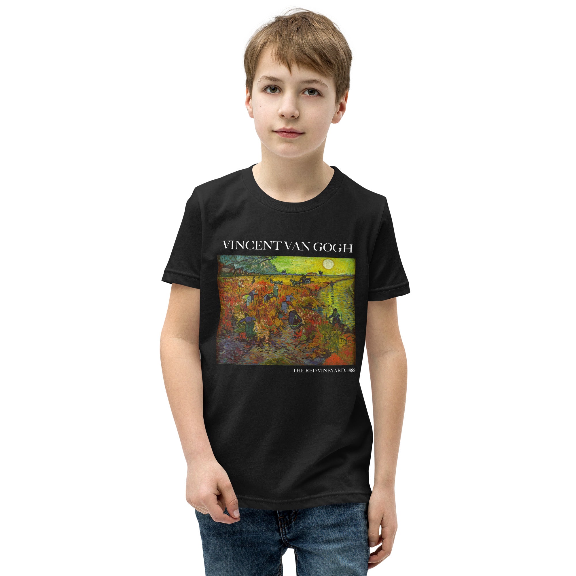 Vincent van Gogh 'The Red Vineyard' Famous Painting Short Sleeve T-Shirt | Premium Youth Art Tee