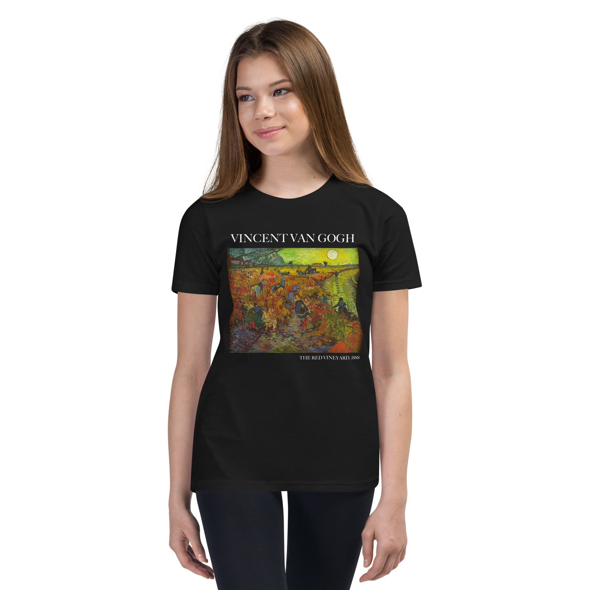 Vincent van Gogh 'The Red Vineyard' Famous Painting Short Sleeve T-Shirt | Premium Youth Art Tee