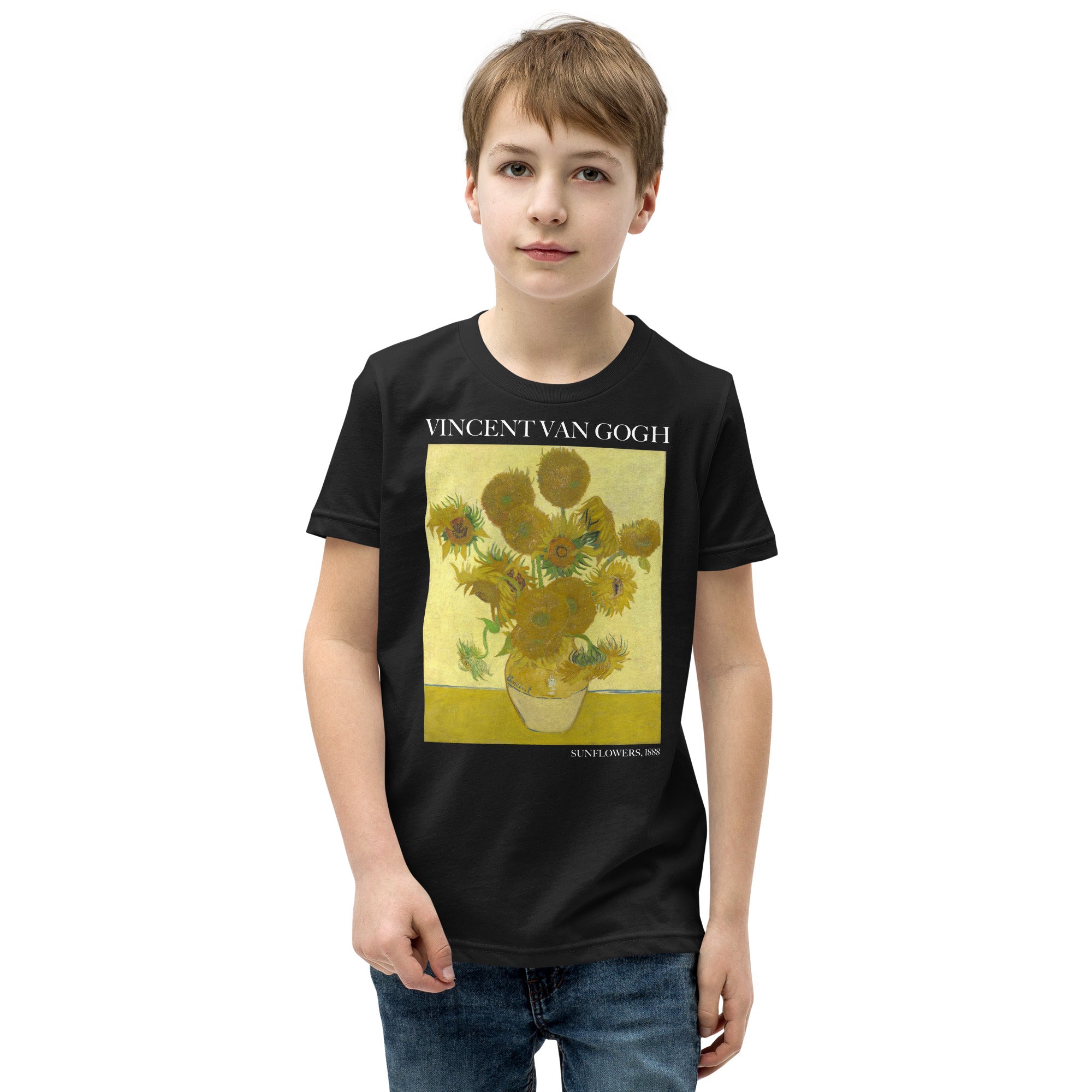 Vincent van Gogh „Sonnenblumen“, berühmtes Gemälde, kurzärmeliges T-Shirt, Premium-Kunst-T-Shirt für Jugendliche