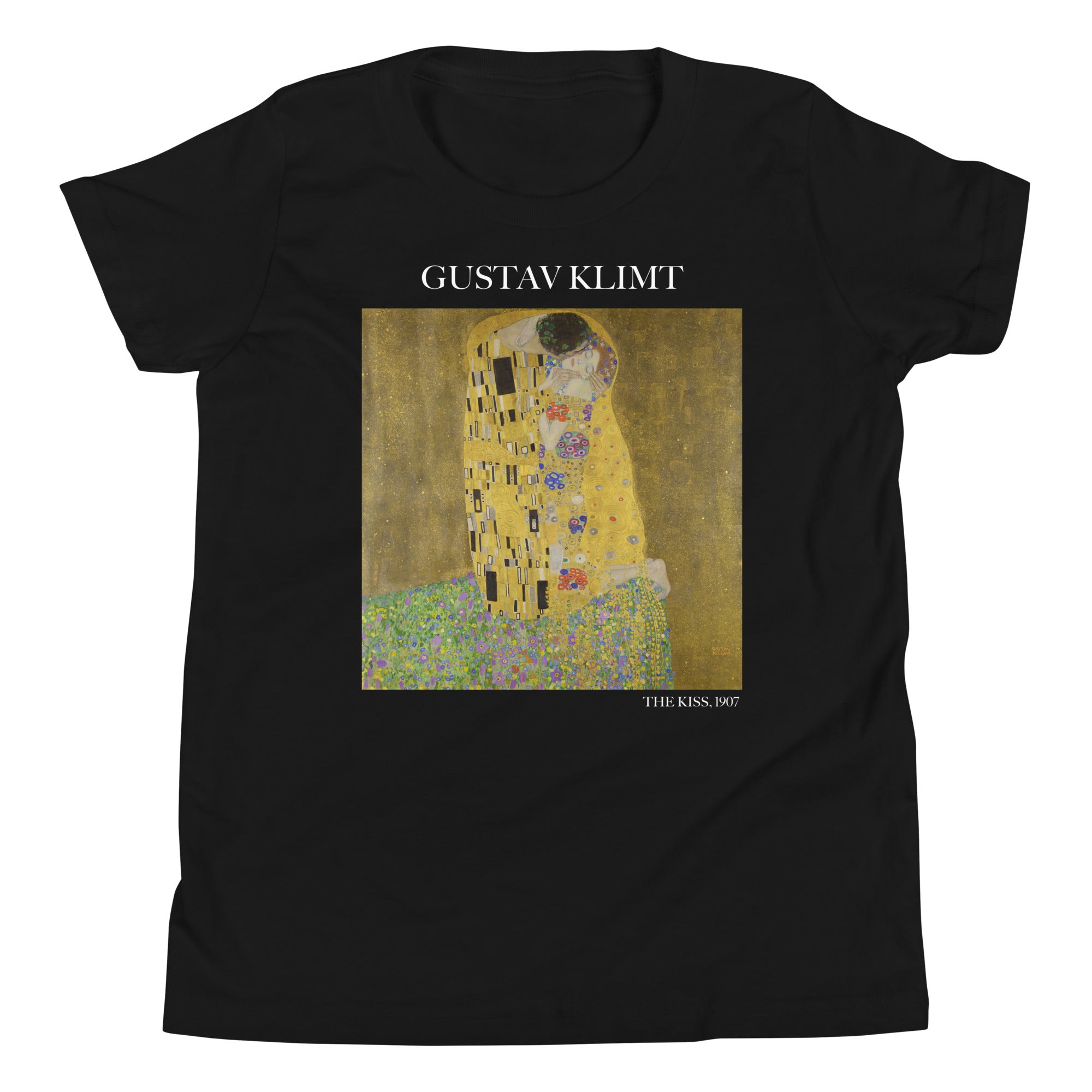 Gustav Klimt „Der Kuss“ Berühmtes Gemälde Kurzärmeliges T-Shirt | Premium Jugend Art T-Shirt