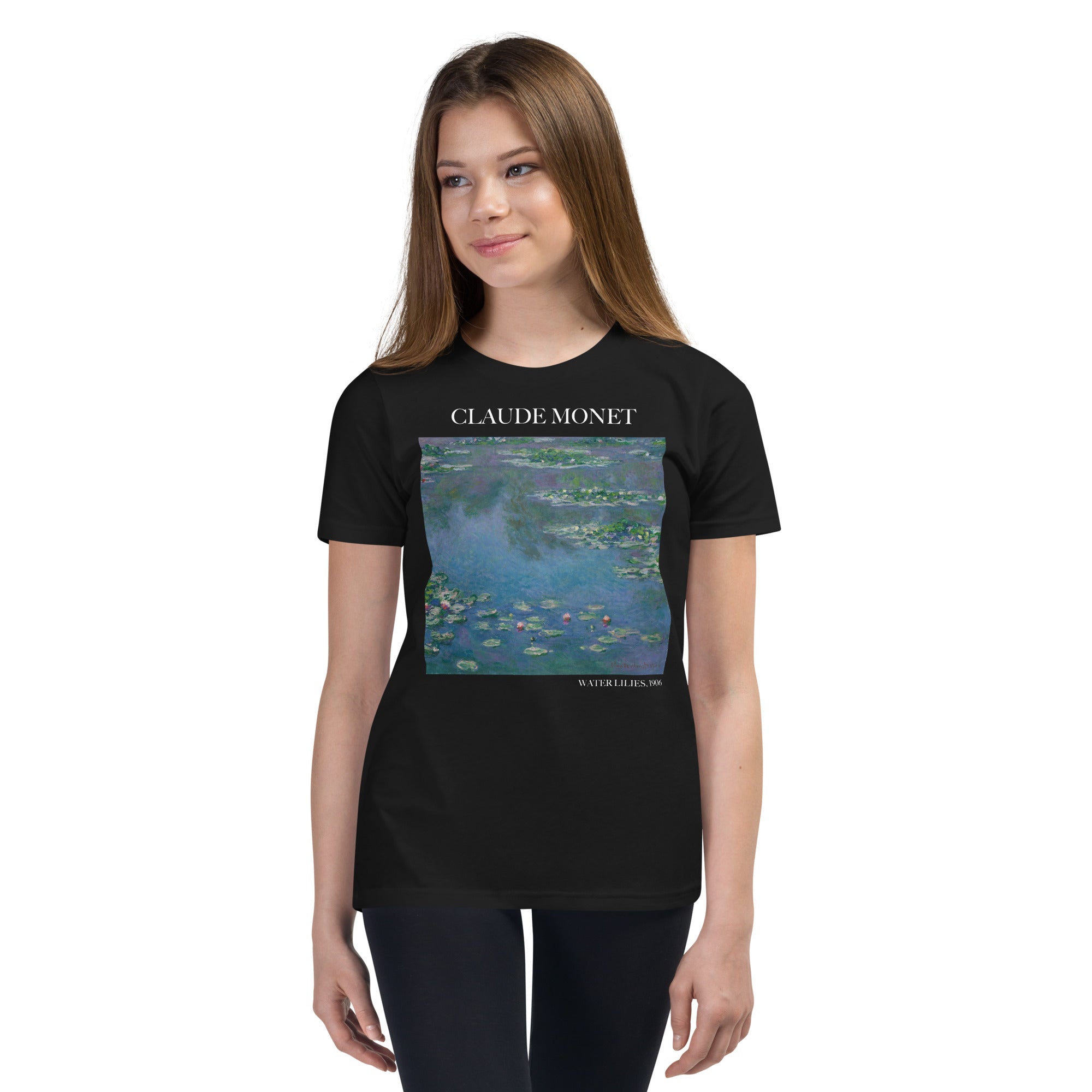 Claude Monet 'Water Lilies' Famous Painting Short Sleeve T-Shirt | Premium Youth Art Tee