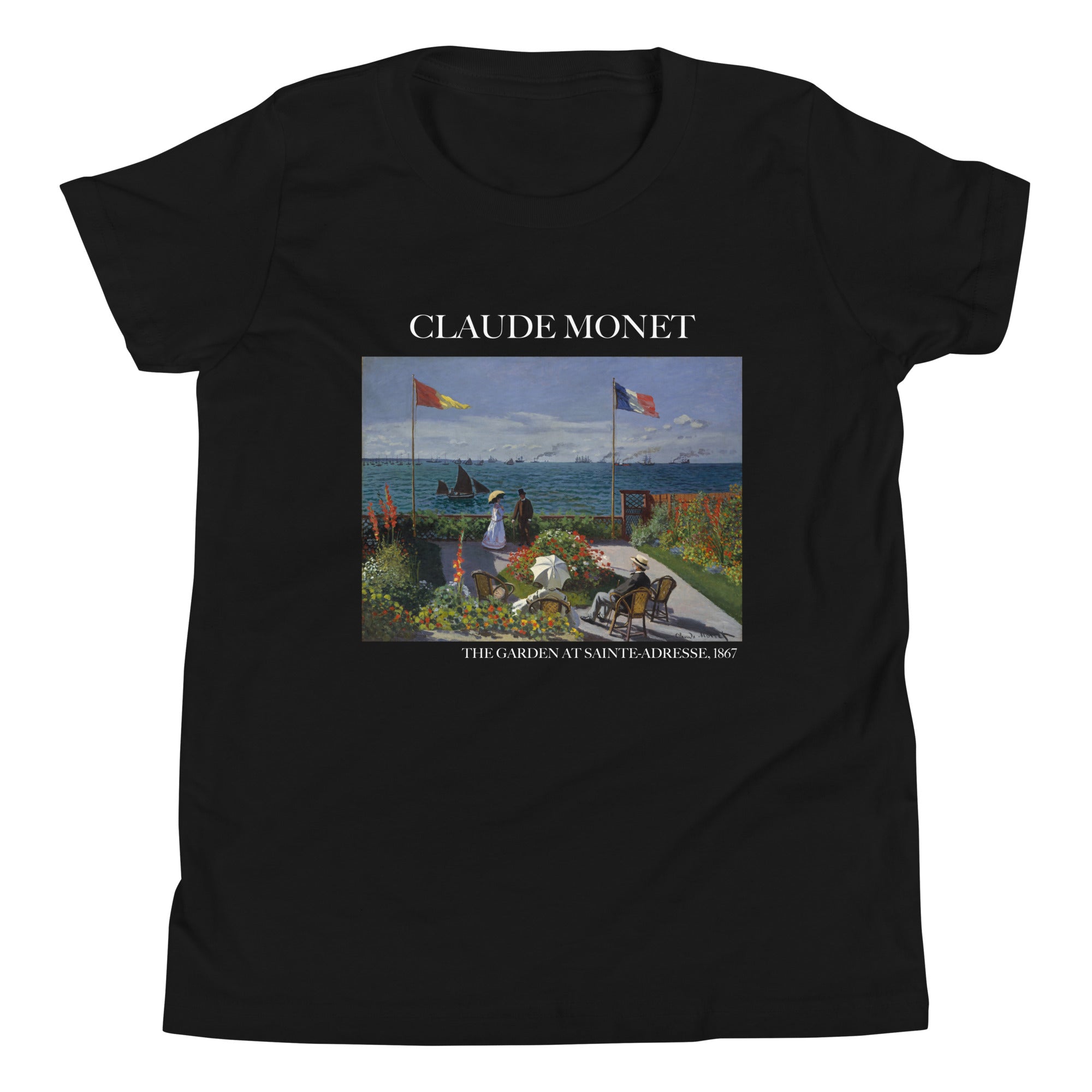 Claude Monet „Der Garten in Sainte-Adresse“, berühmtes Gemälde, kurzärmeliges T-Shirt | Premium-Kunst-T-Shirt für Jugendliche