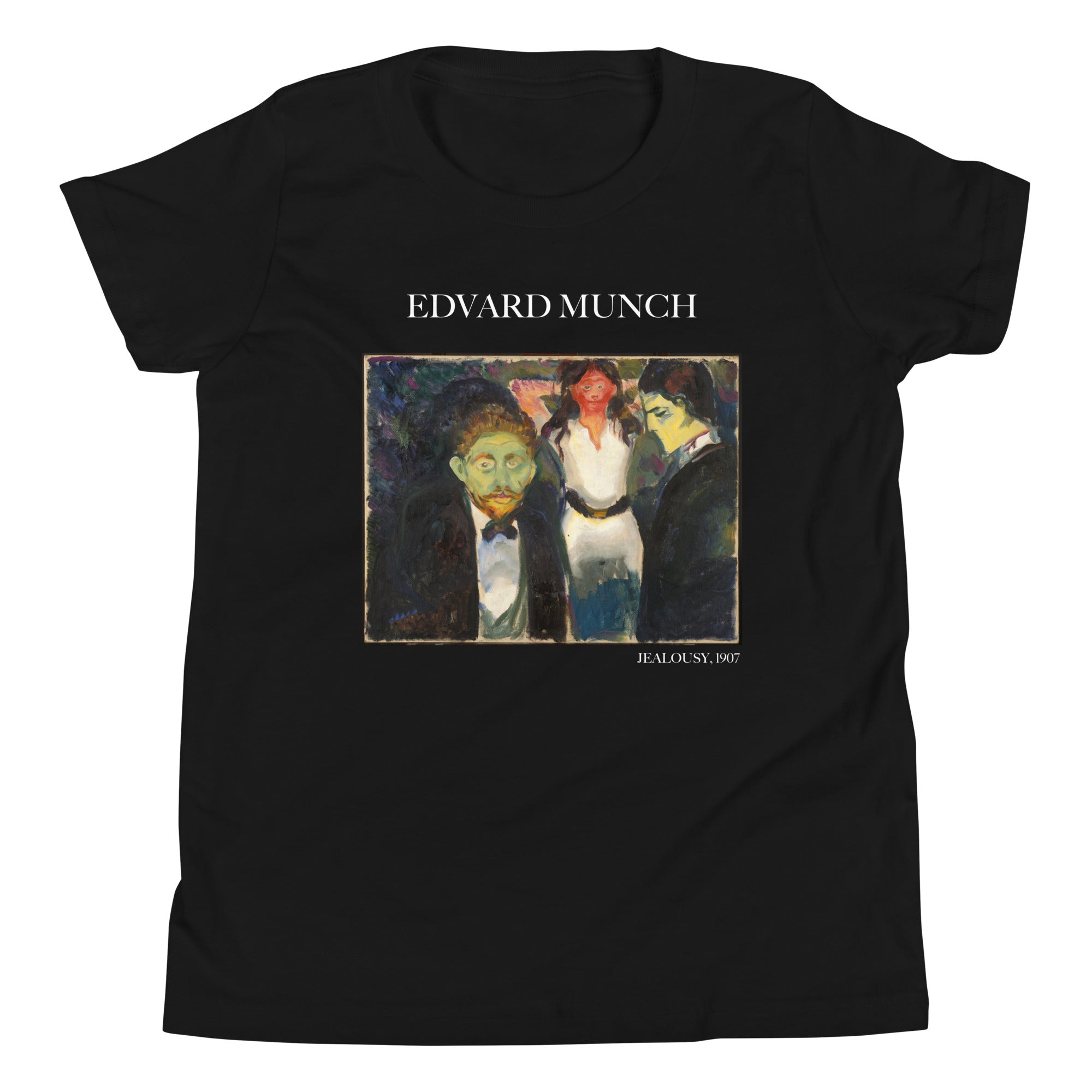 Edvard Munch 'Jealousy' Famous Painting Short Sleeve T-Shirt | Premium Youth Art Tee