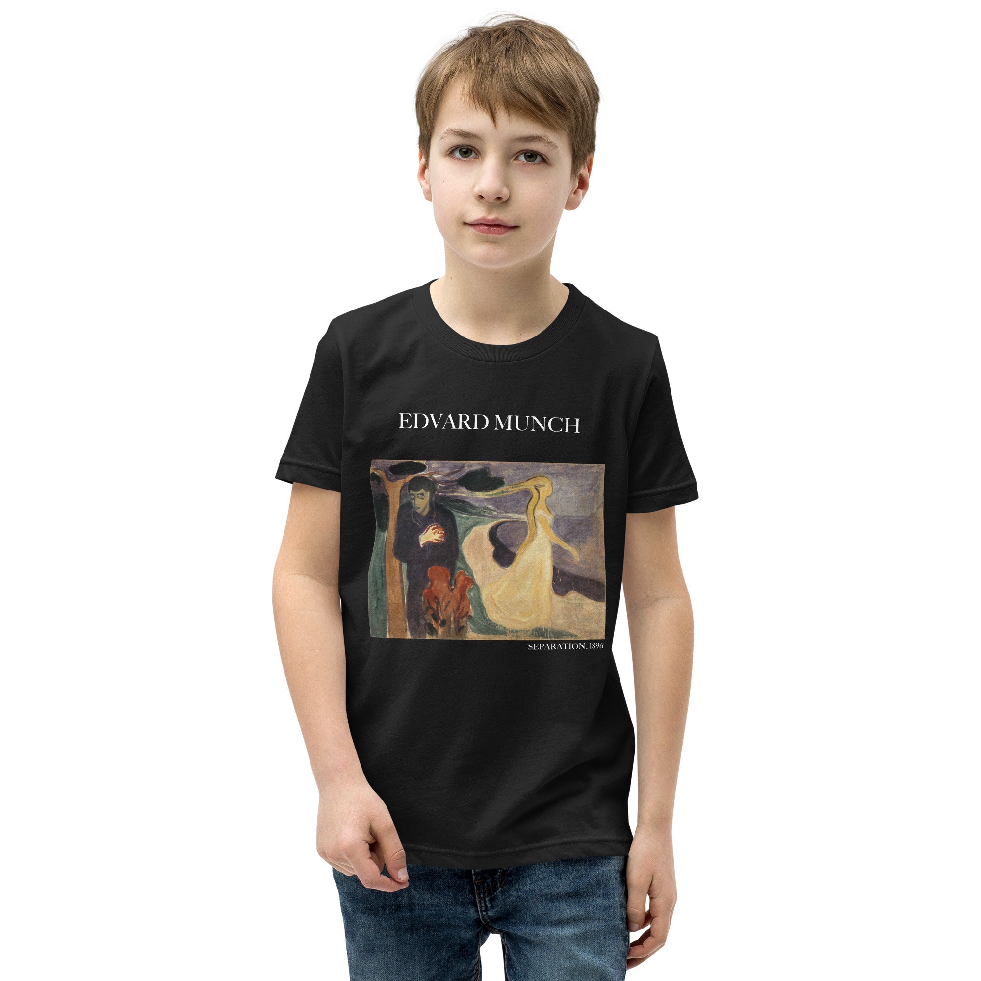 Edvard Munch 'Separation' Famous Painting Short Sleeve T-Shirt | Premium Youth Art Tee