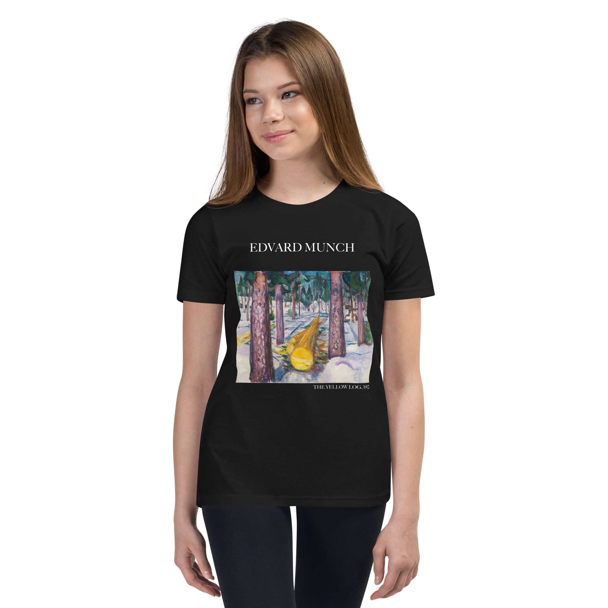 Edvard Munchs berühmtes Gemälde „Der gelbe Baumstamm“, kurzärmeliges T-Shirt | Premium-Kunst-T-Shirt für Jugendliche