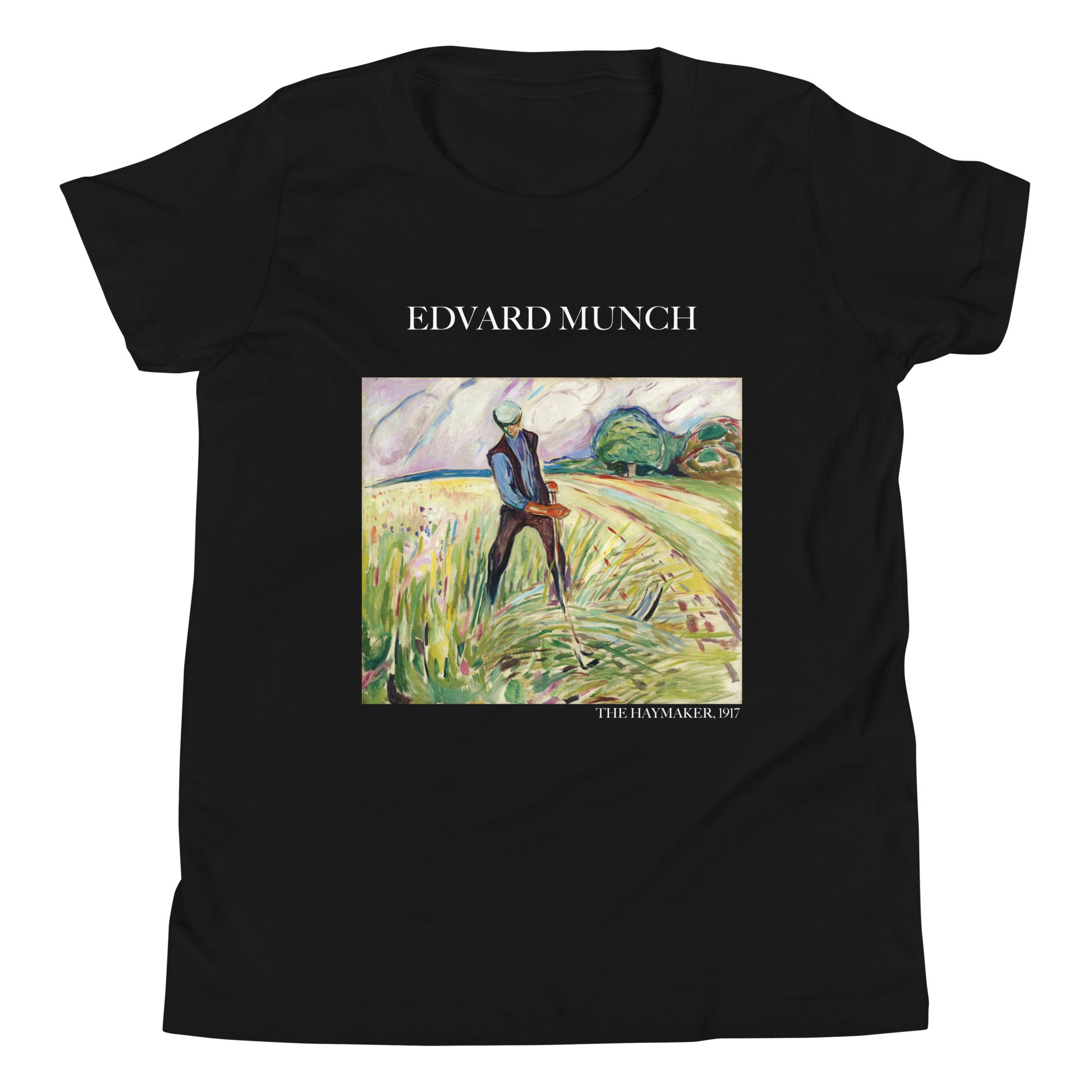 Edvard Munch 'The Haymaker' Famous Painting Short Sleeve T-Shirt | Premium Youth Art Tee