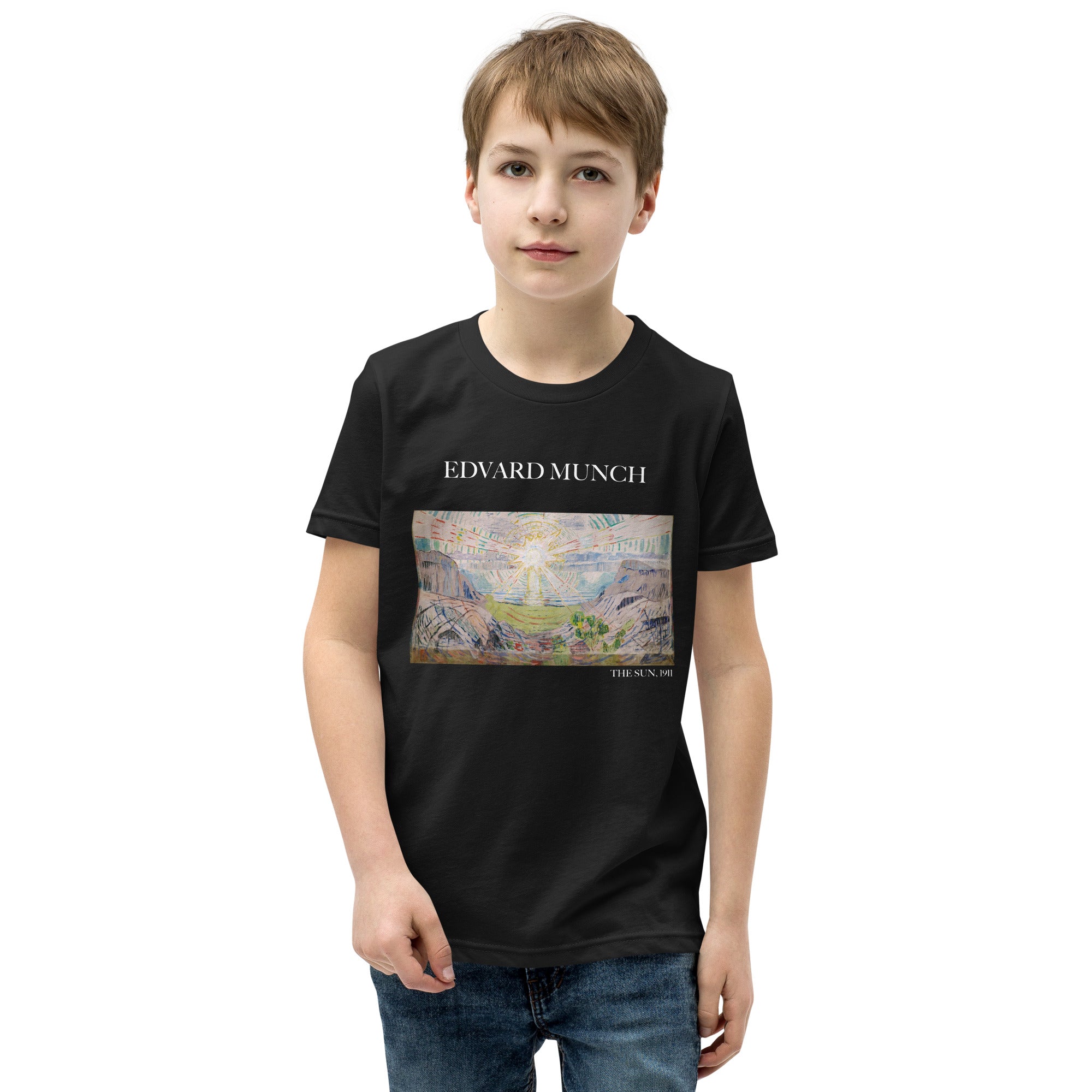 Edvard Munch „Die Sonne“, berühmtes Gemälde, kurzärmeliges T-Shirt | Premium-Kunst-T-Shirt für Jugendliche