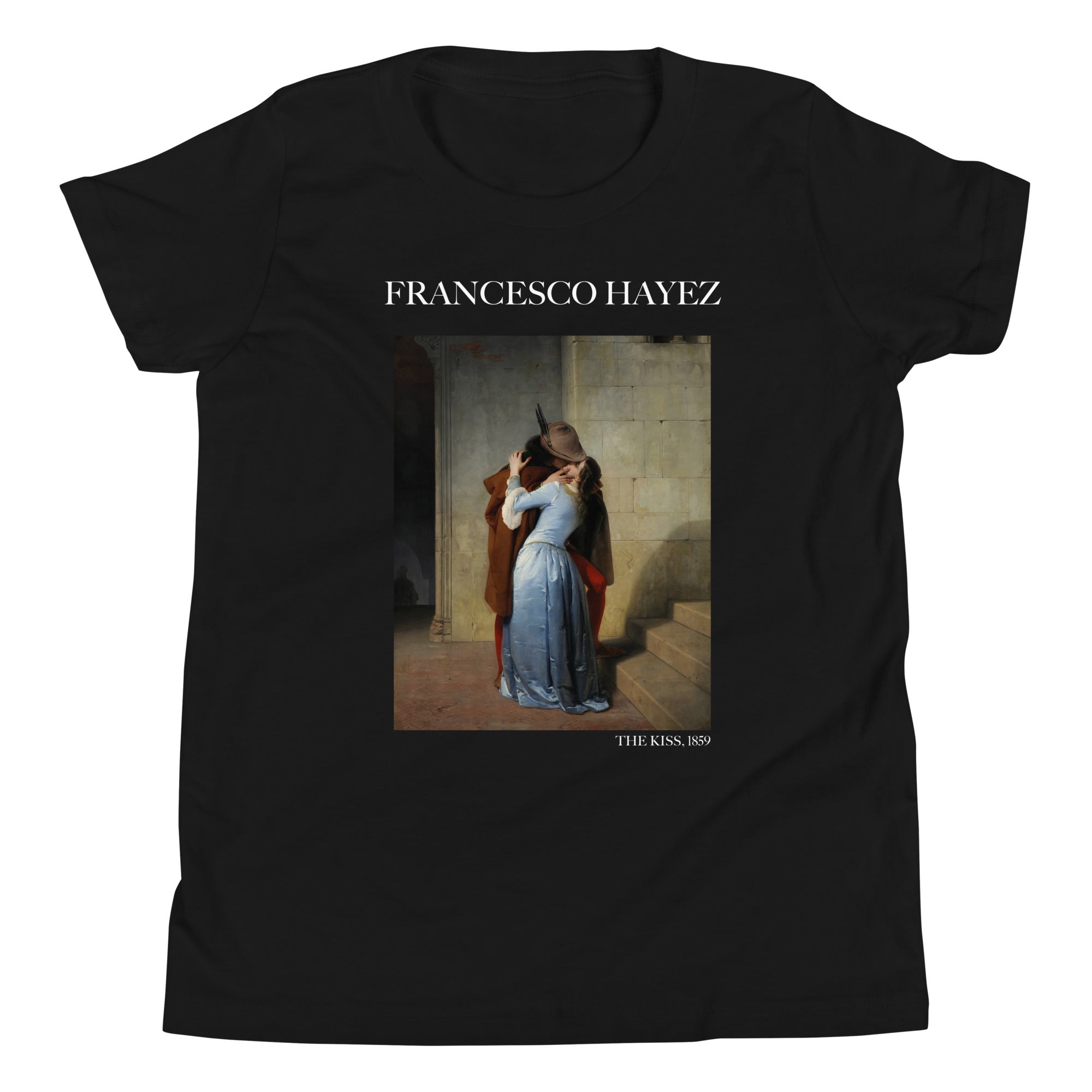 Francesco Hayez 'The Kiss' Famous Painting Short Sleeve T-Shirt | Premium Youth Art Tee