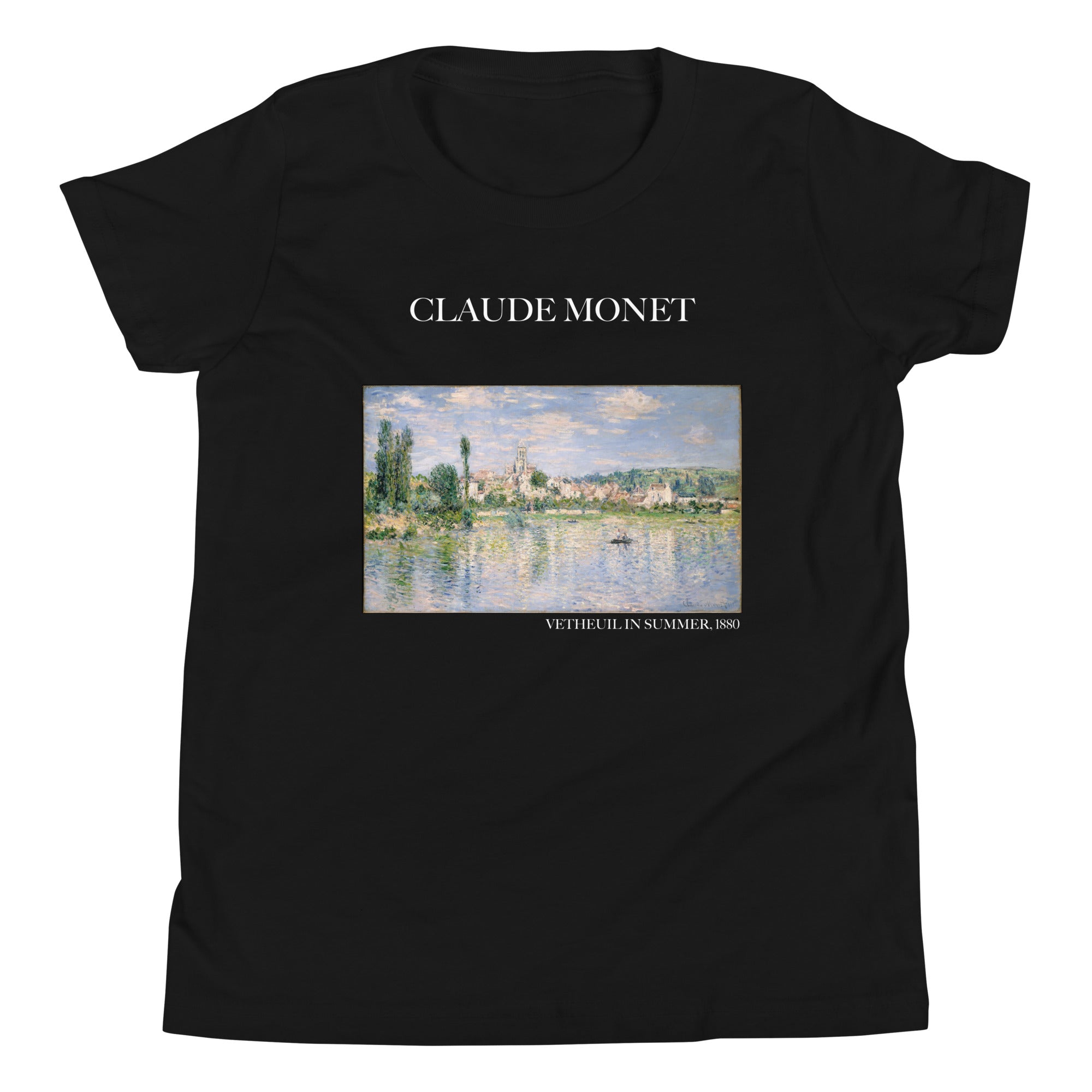 Claude Monet 'Vetheuil in Summer' Famous Painting Short Sleeve T-Shirt | Premium Youth Art Tee