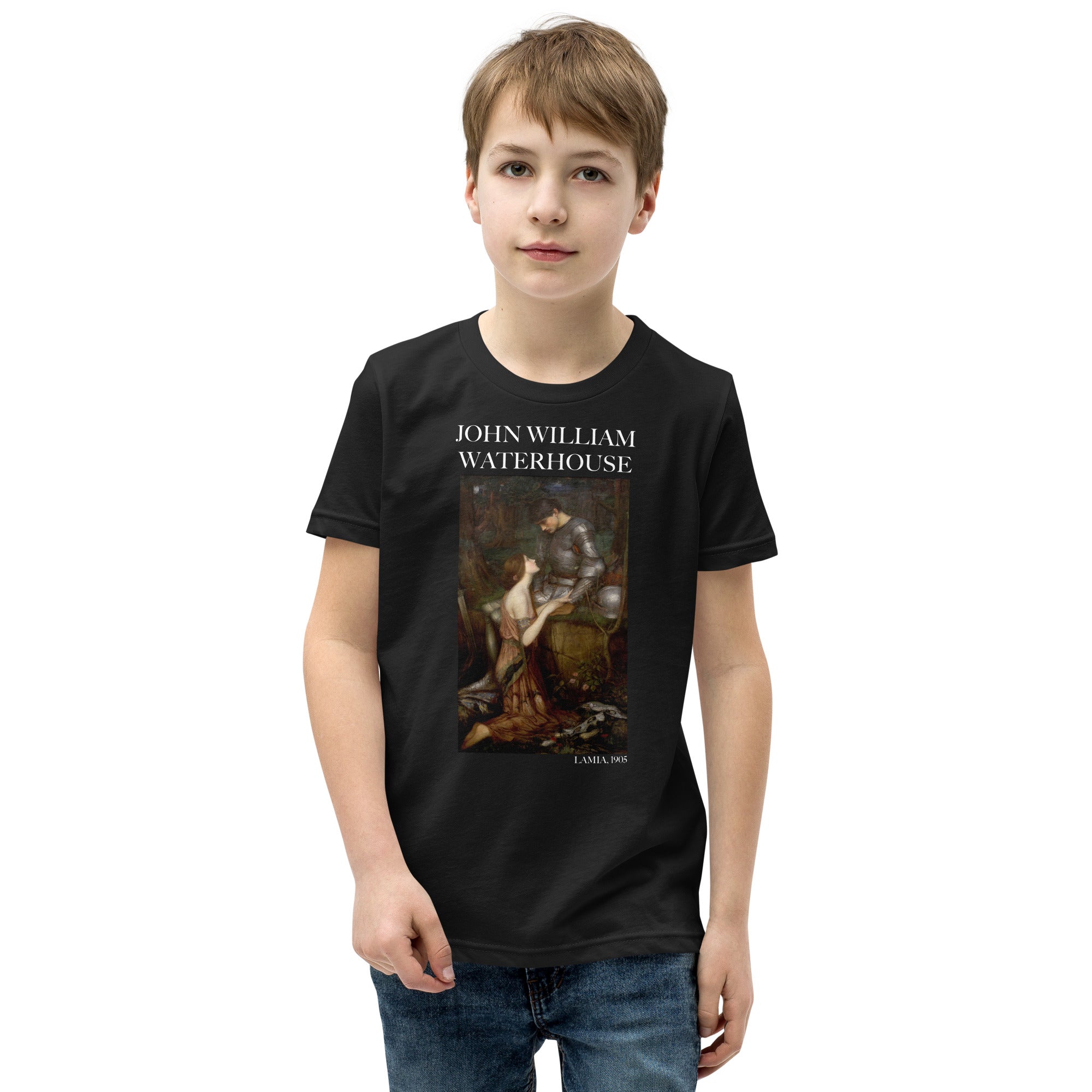 John William Waterhouse 'Lamia' Famous Painting Short Sleeve T-Shirt | Premium Youth Art Tee