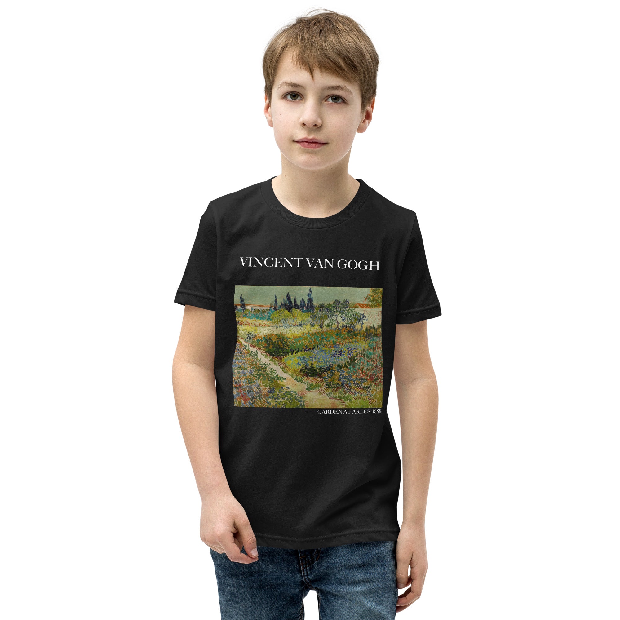 Vincent van Gogh 'Garden at Arles' Famous Painting Short Sleeve T-Shirt | Premium Youth Art Tee