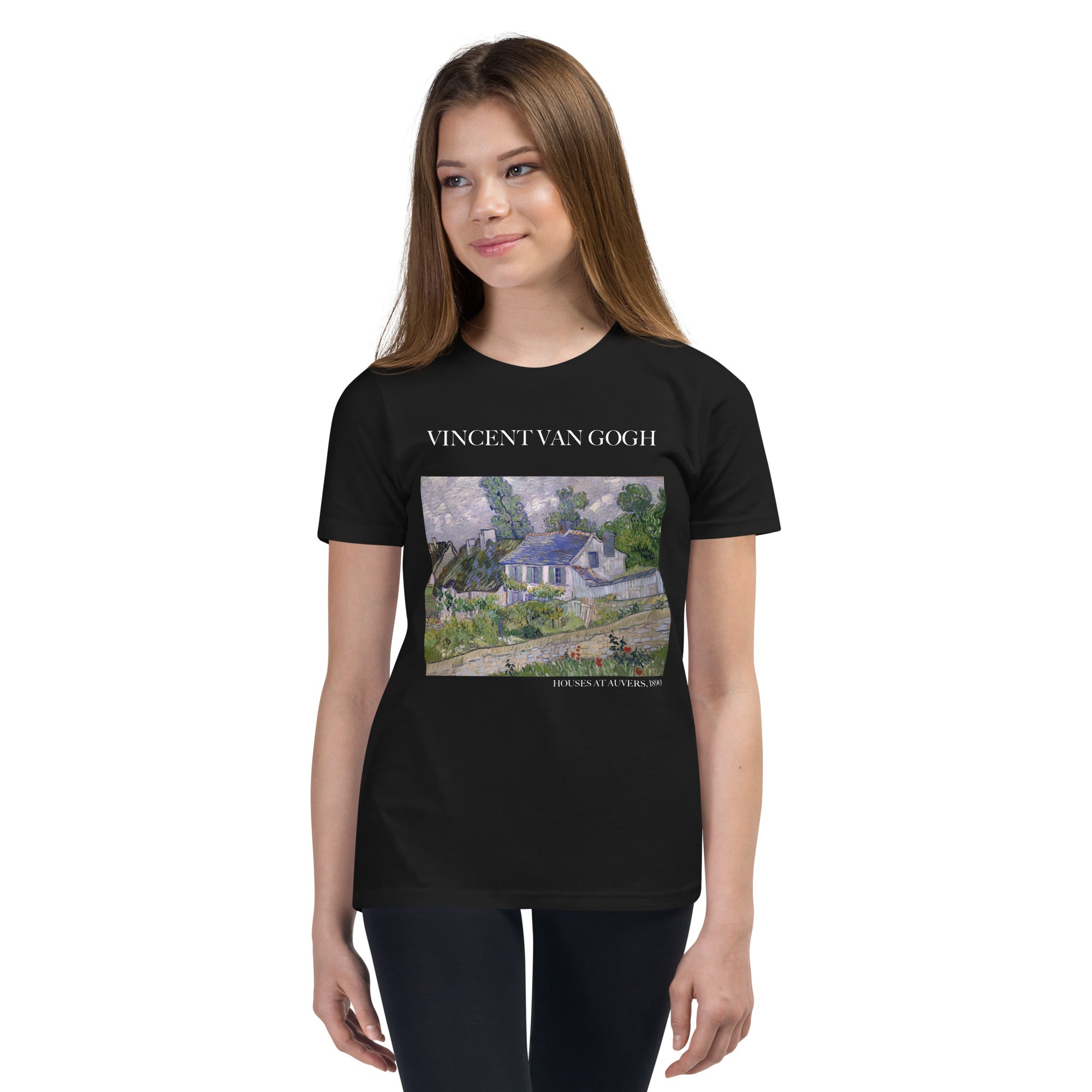 Vincent van Gogh 'Houses at Auvers' Famous Painting Short Sleeve T-Shirt | Premium Youth Art Tee