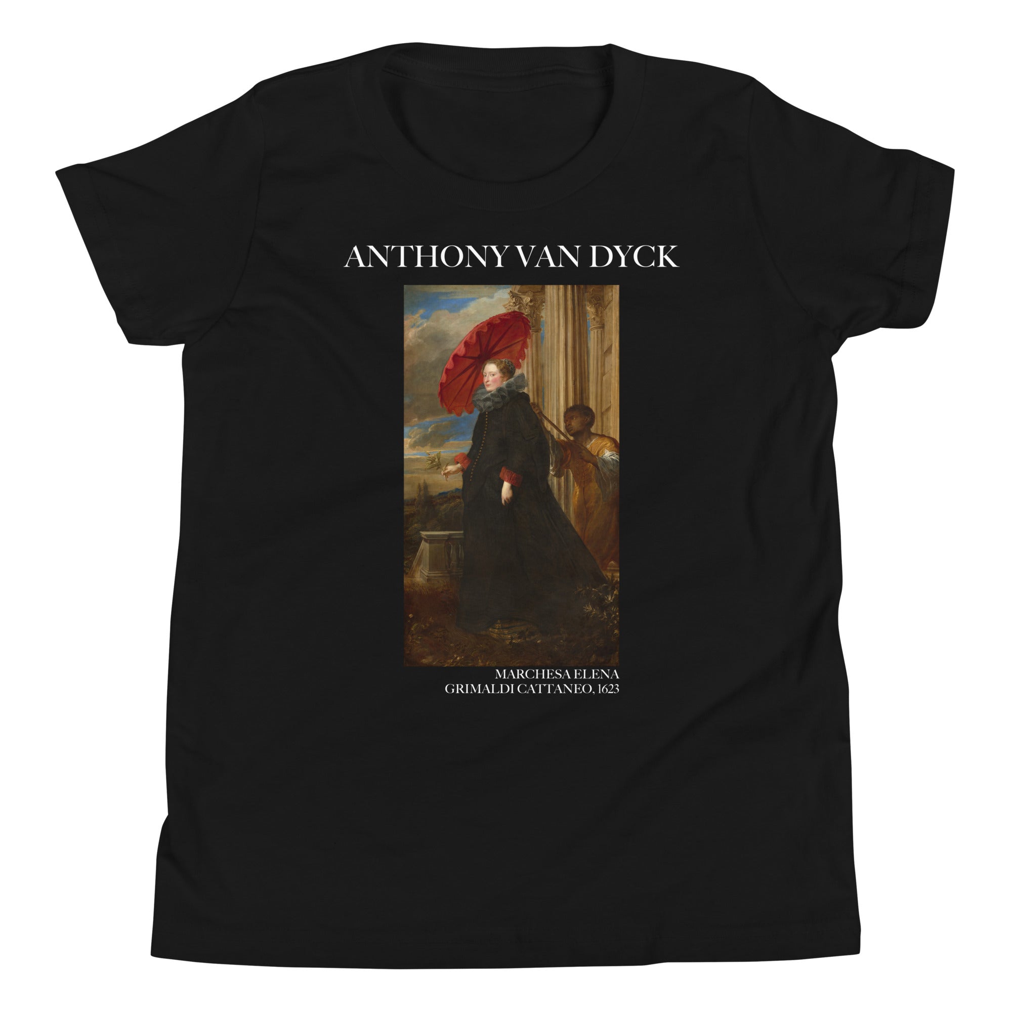 Sir Anthony van Dyck 'Marchesa Elena Grimaldi Cattaneo' Berühmtes Gemälde Kurzärmeliges T-Shirt | Premium Jugend Art T-Shirt