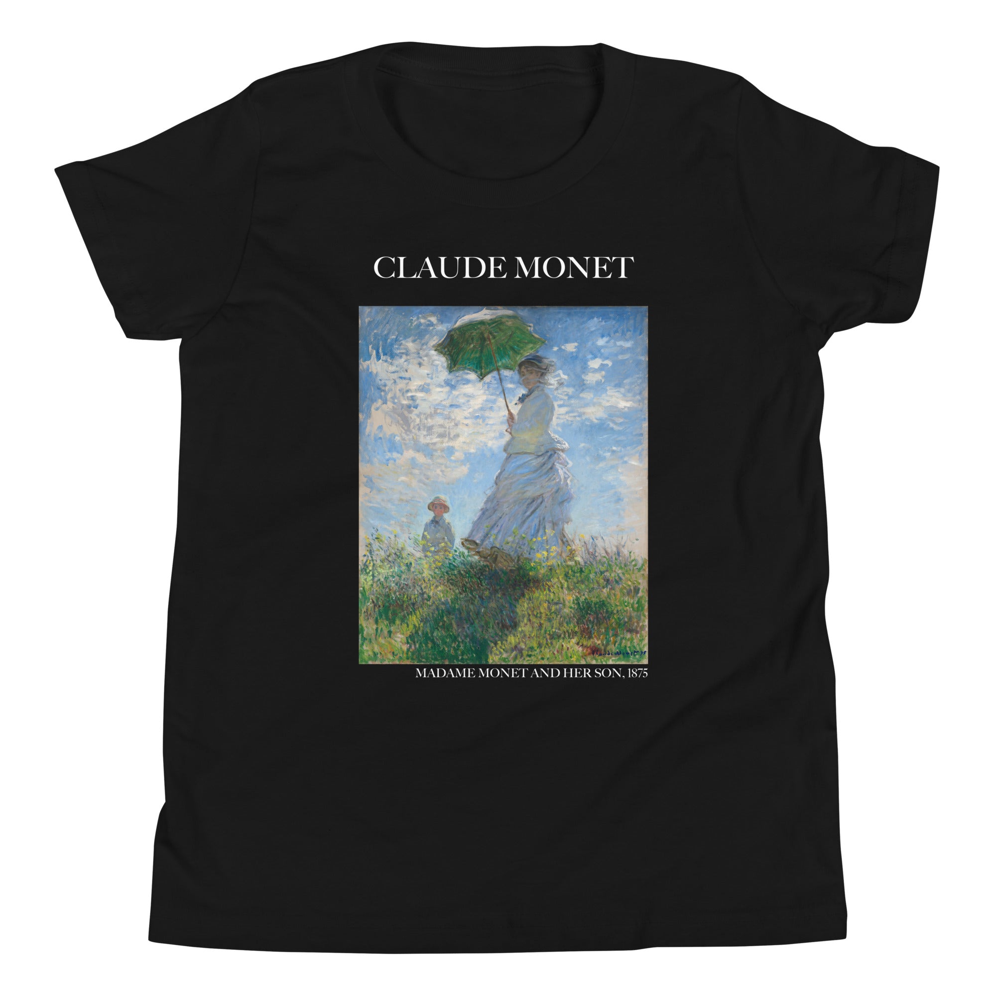 Claude Monet 'Madame Monet and Her Son' Famous Painting Short Sleeve T-Shirt | Premium Youth Art Tee