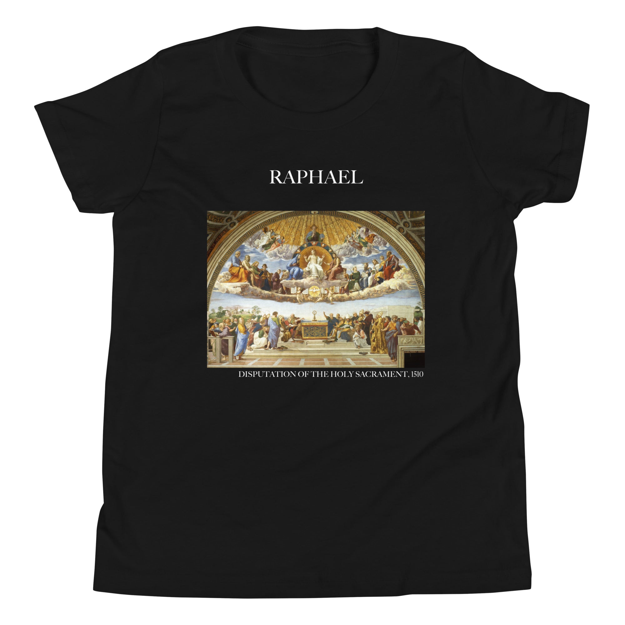 Raphael 'Disputation des Heiligen Abendmahls' Berühmtes Gemälde Kurzärmeliges T-Shirt | Premium Jugend Art T-Shirt