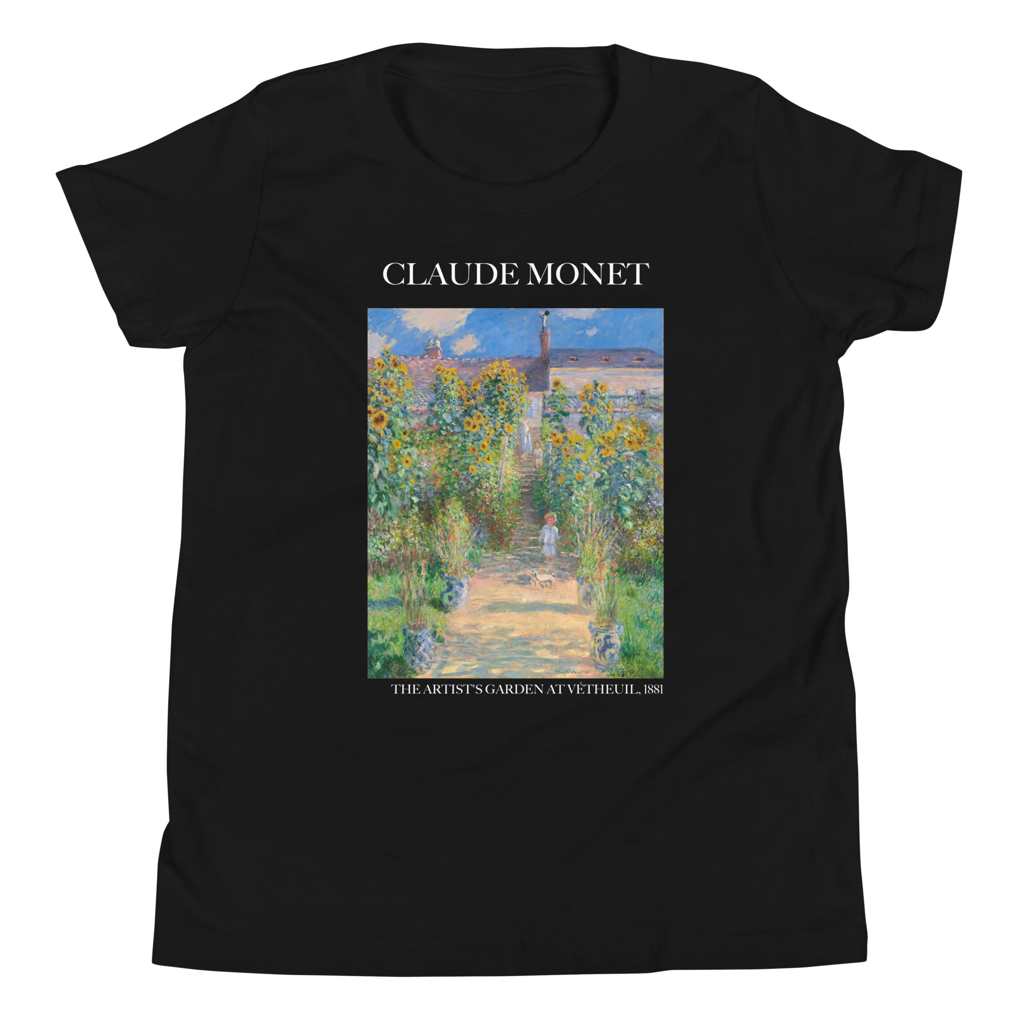 Claude Monet „Der Garten des Künstlers in Vétheuil“, berühmtes Gemälde, kurzärmeliges T-Shirt | Premium-Kunst-T-Shirt für Jugendliche