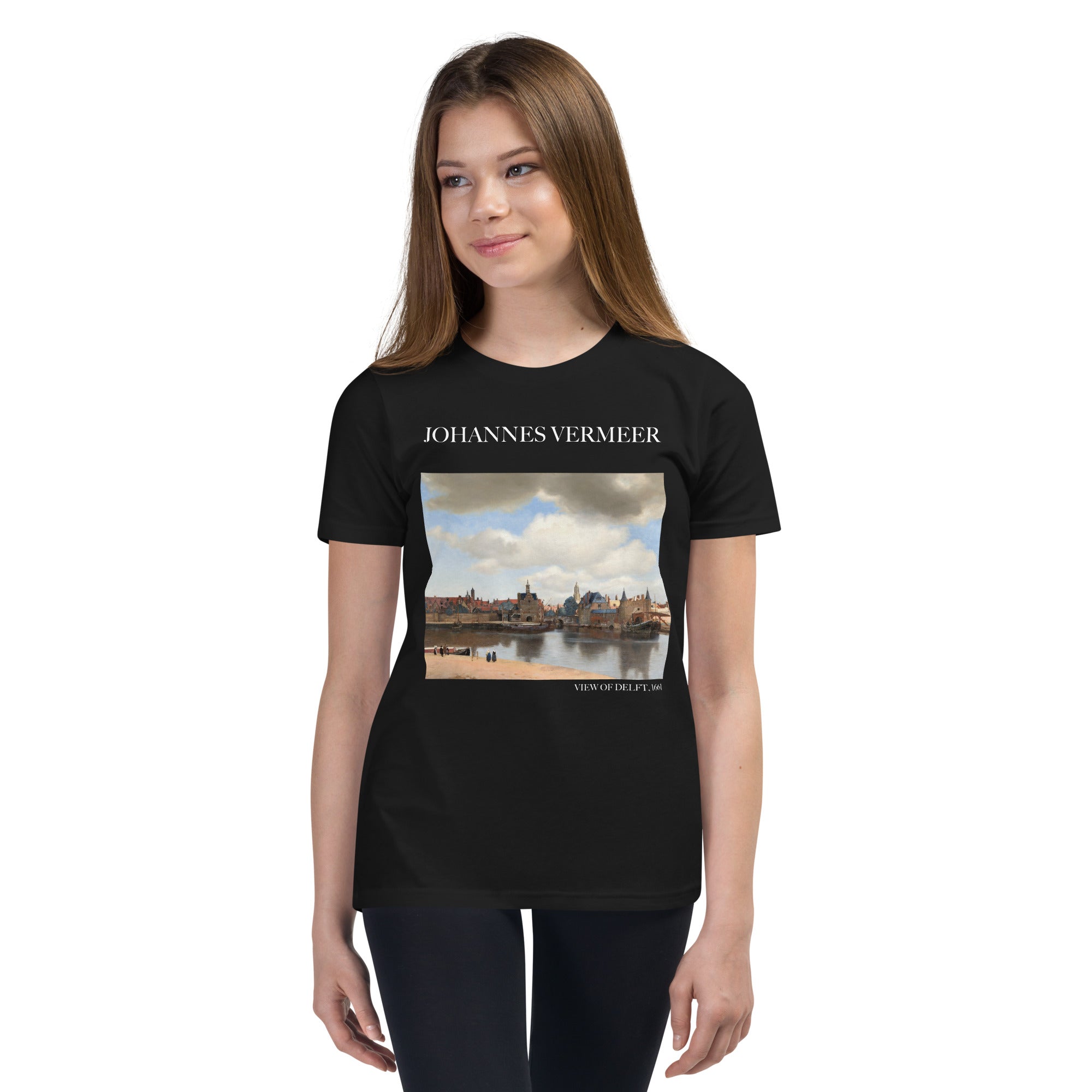Johannes Vermeer 'View of Delft' Famous Painting Short Sleeve T-Shirt | Premium Youth Art Tee