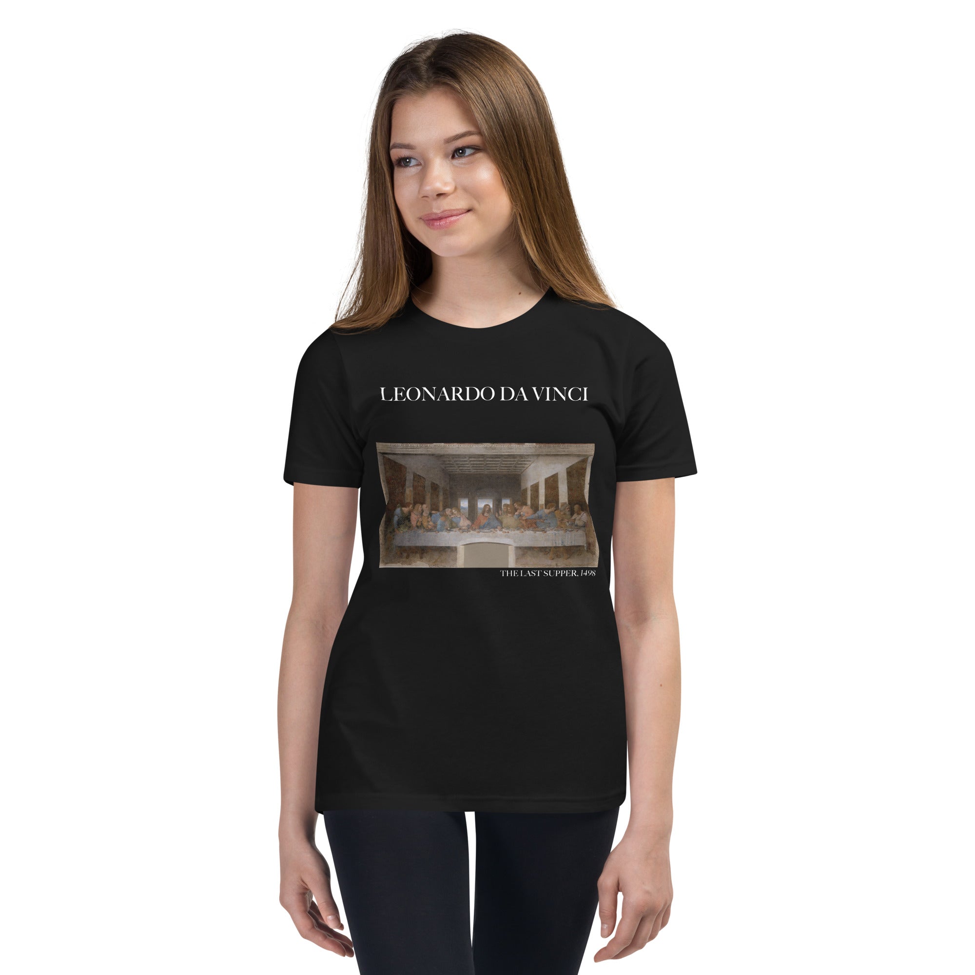 Leonardo da Vinci - Das letzte Abendmahl - Berühmtes Gemälde - Kurzarm-T-Shirt | Premium-Kunst-T-Shirt für Jugendliche