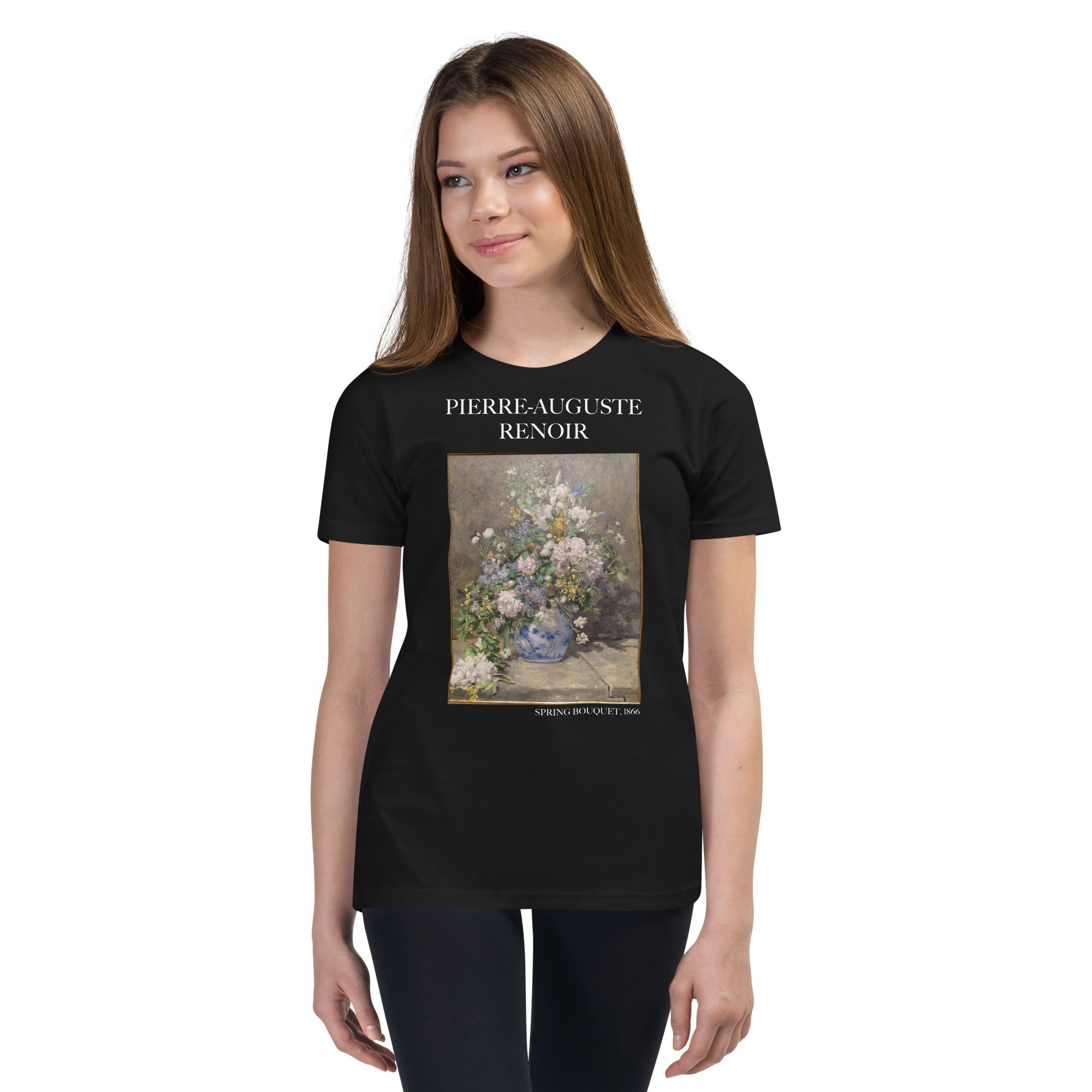 Pierre-Auguste Renoir 'Spring Bouquet' Famous Painting Short Sleeve T-Shirt | Premium Youth Art Tee