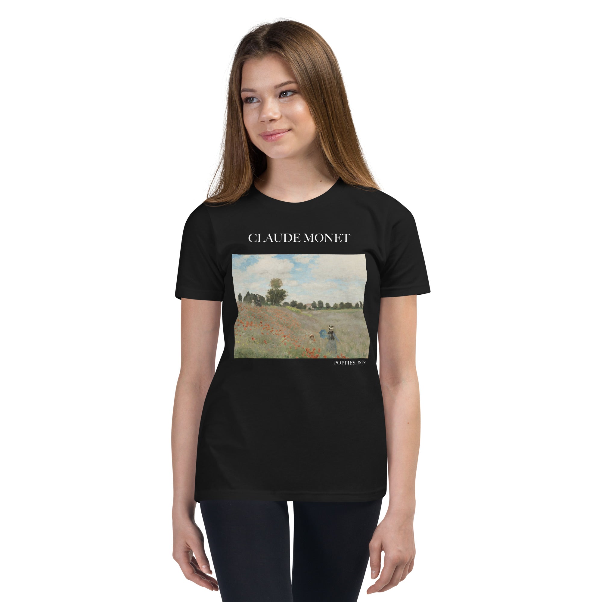 Claude Monet „Mohnblumen“, berühmtes Gemälde, kurzärmeliges T-Shirt, Premium-Kunst-T-Shirt für Jugendliche