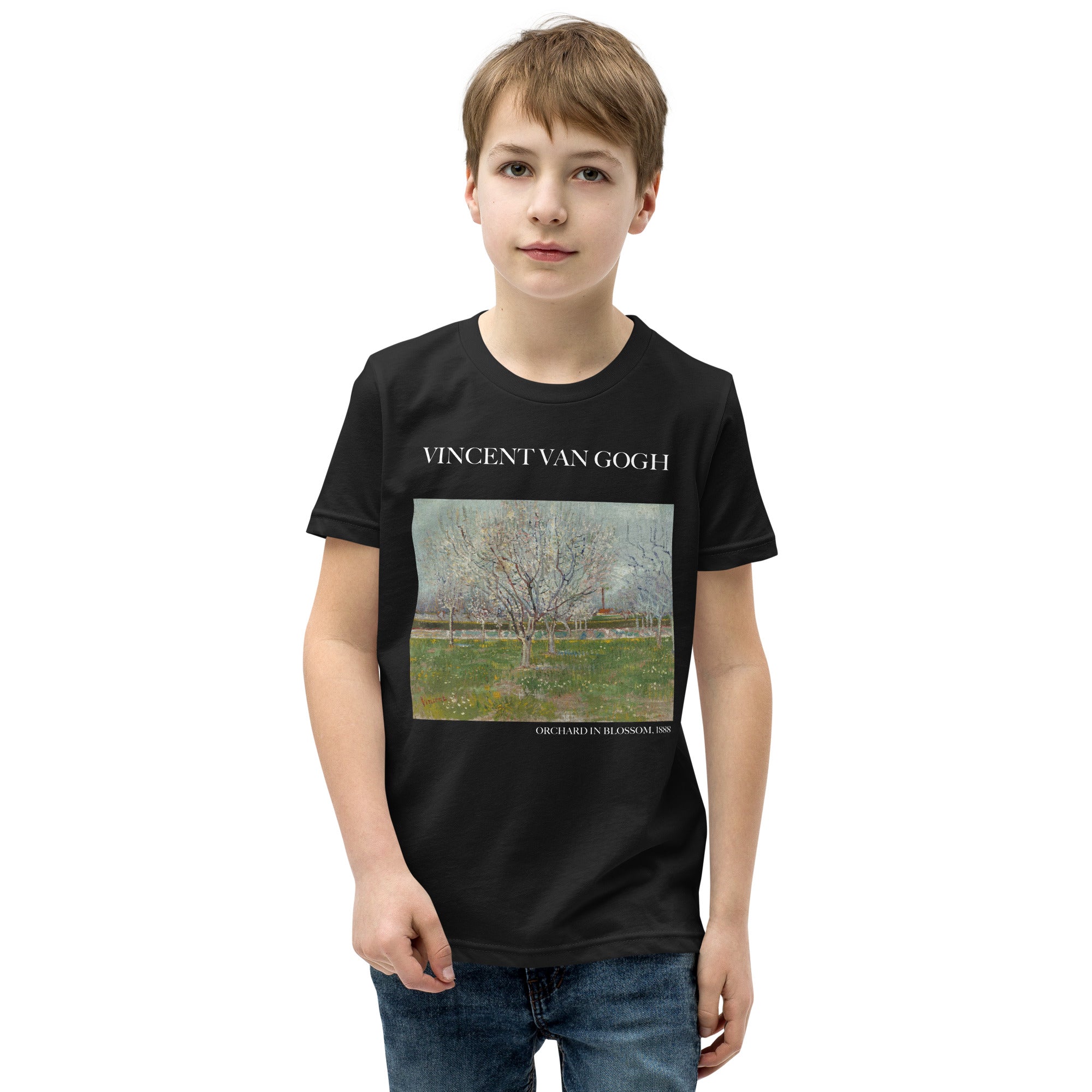 Vincent van Gogh „Blühender Obstgarten“, berühmtes Gemälde, kurzärmeliges T-Shirt | Premium-Kunst-T-Shirt für Jugendliche